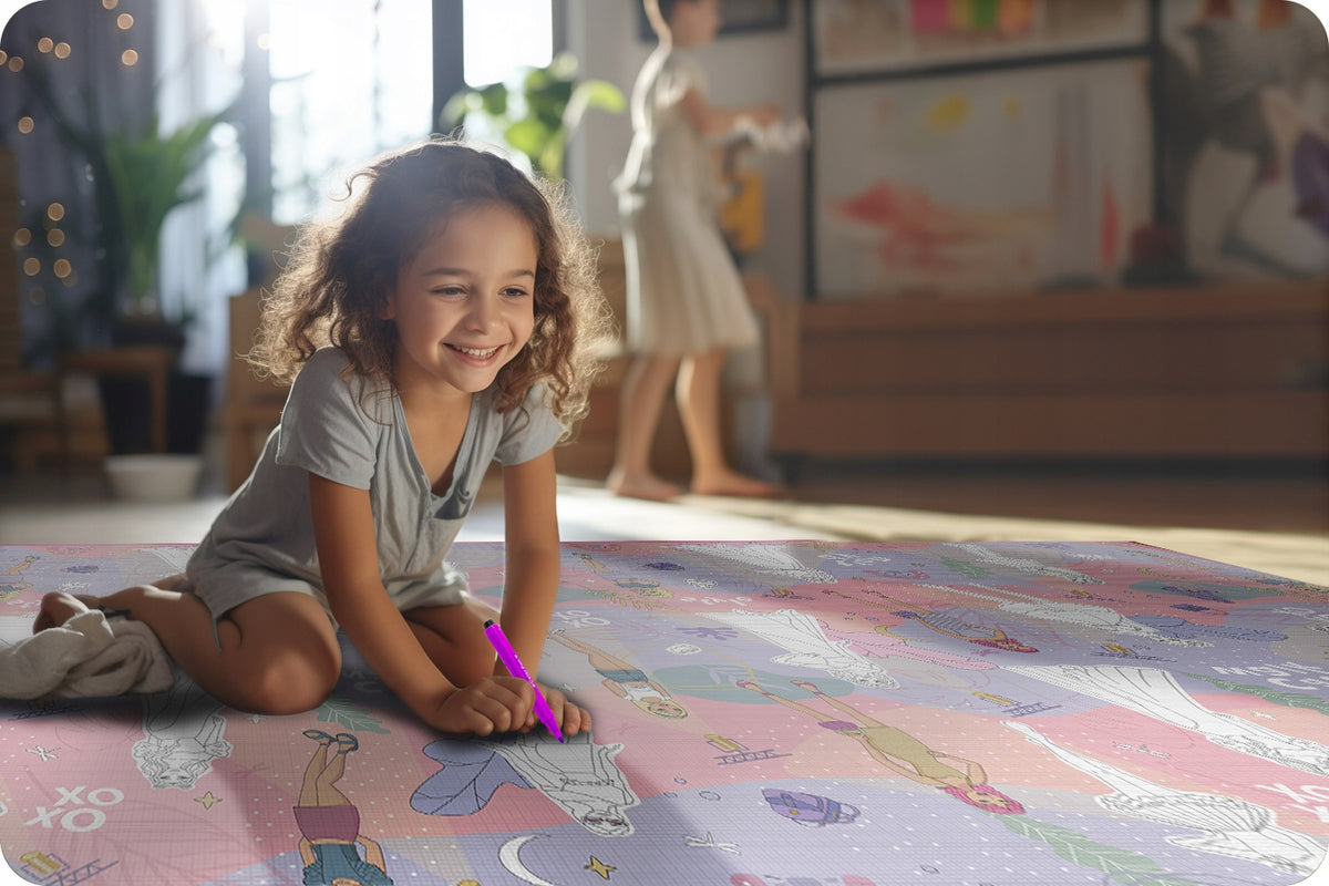 COLORING FOAM MAT 200X120 CM FOR CHILDREN WASHABLE WATERPROOF 2IN1 Manufacturer code 734301