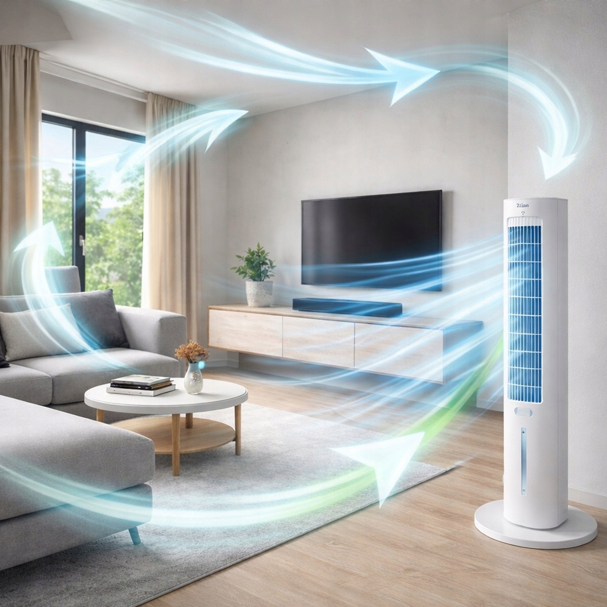 COLUMN FAN COOLING HUMIDIFICATION AROMOTHERAPY XXL LED REMOTE CONTROL 60W Manufacturer code ZLN1030