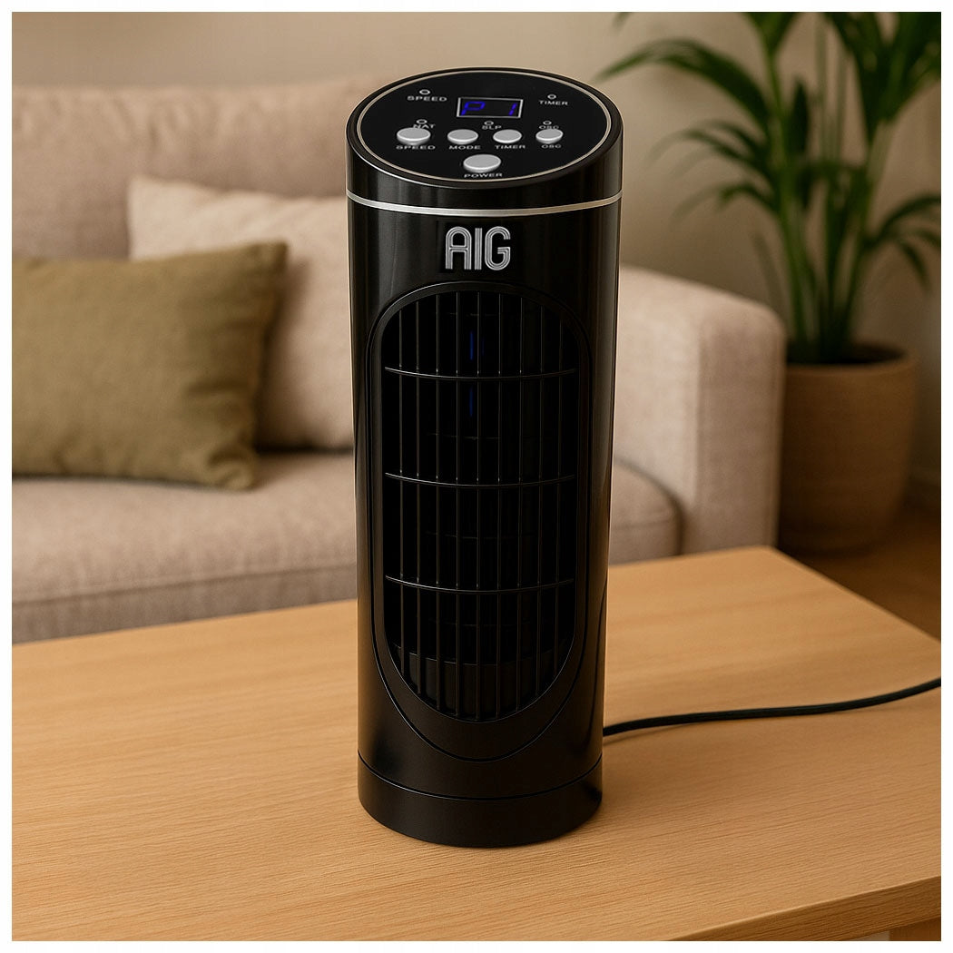 COLUMN FAN DESK DISPLAY FAN 3 OPERATING MODES TIMER REMOTE CONTROL Brand AIG