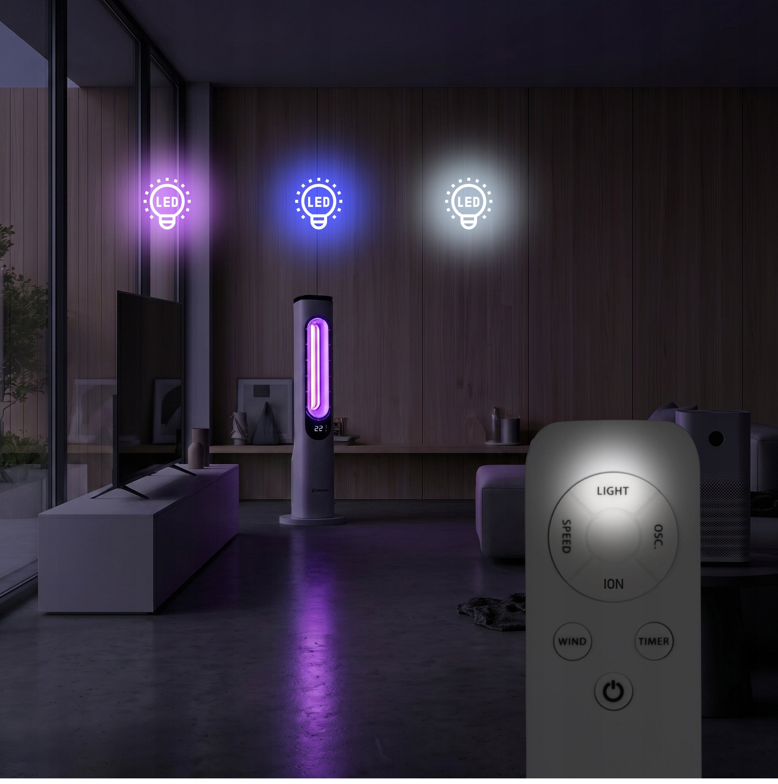 COLUMN FAN FLOOR STANDING FAN BLADELESS REMOTE CONTROL IONIZATION Fan type column