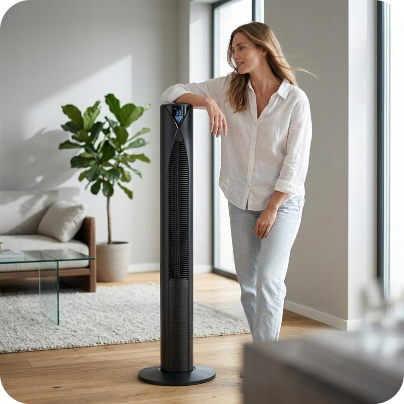 COLUMN FAN FLOOR STANDING FAN XXL 116 CM SILENT IONS +PILOT Packaging status original