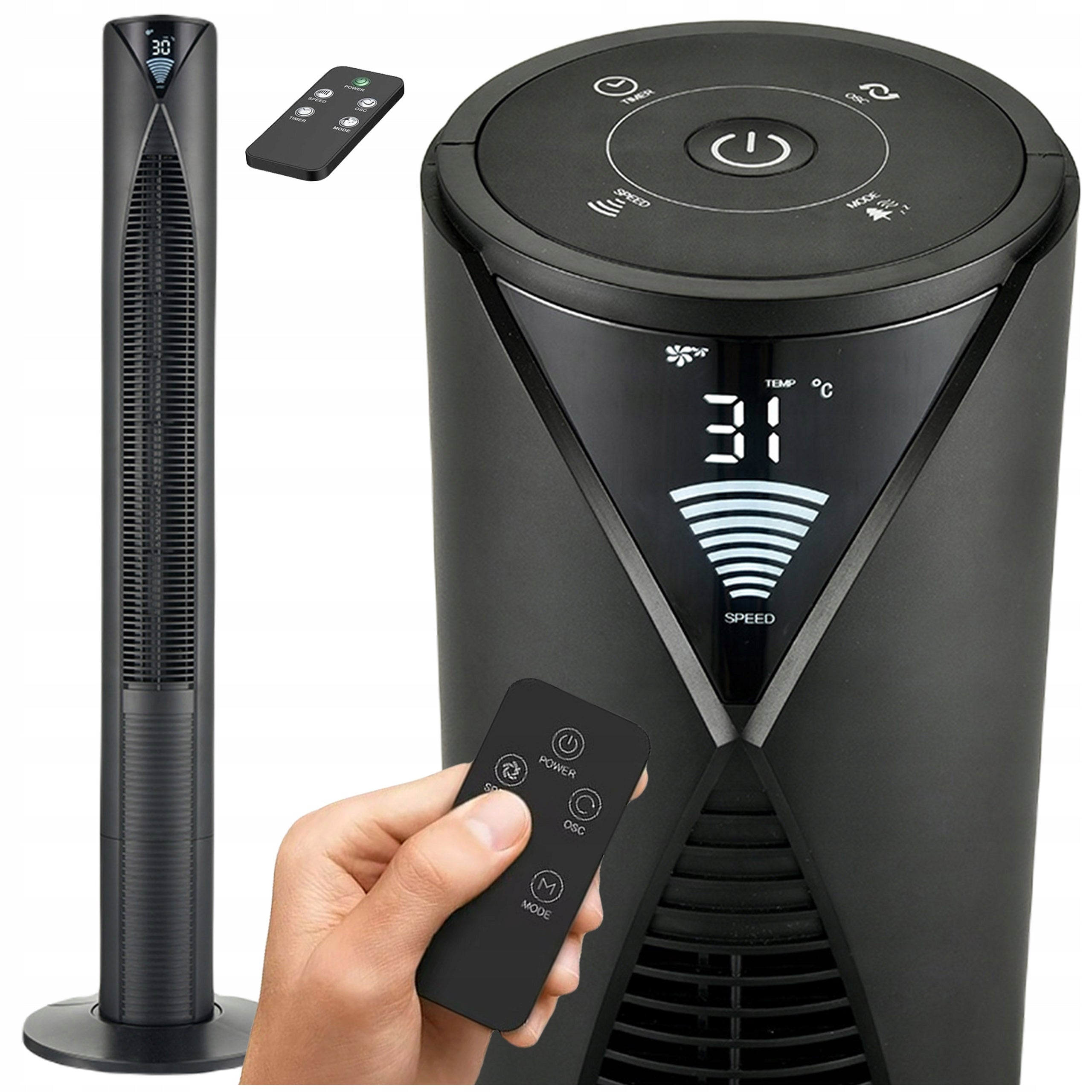 COLUMN FAN FLOOR STANDING FAN XXL 116 CM SILENT IONS +PILOT
