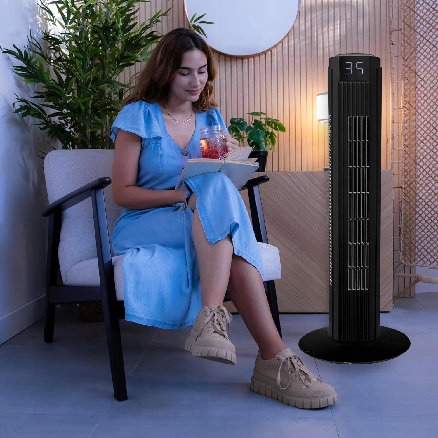 COLUMN FAN QUIET 27db FAN STANDING REMOTE CONTROL IONIZATION RANGE 12M Brand LTC
