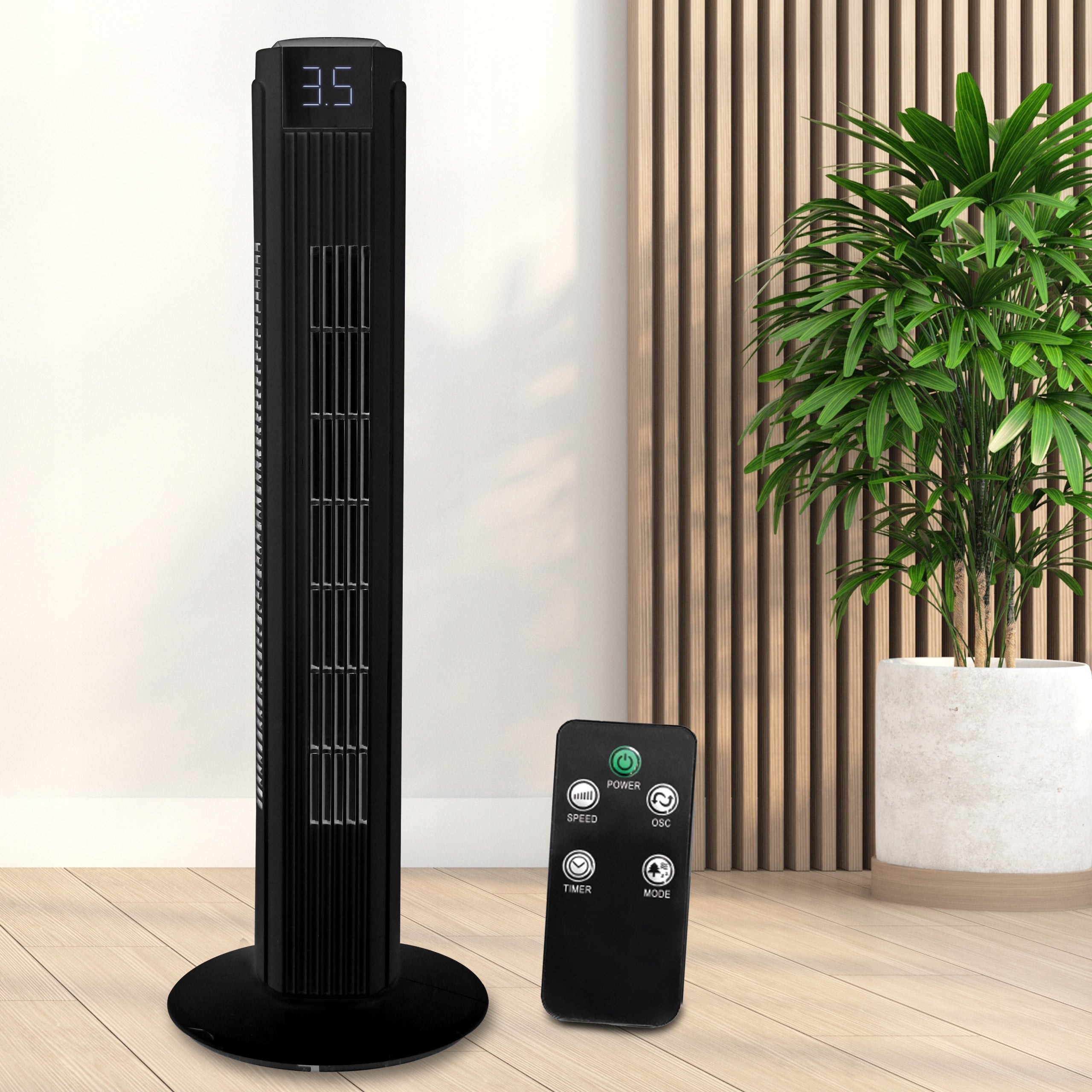 COLUMN FAN QUIET 27db FAN STANDING REMOTE CONTROL IONIZATION RANGE 12M Dominant color black