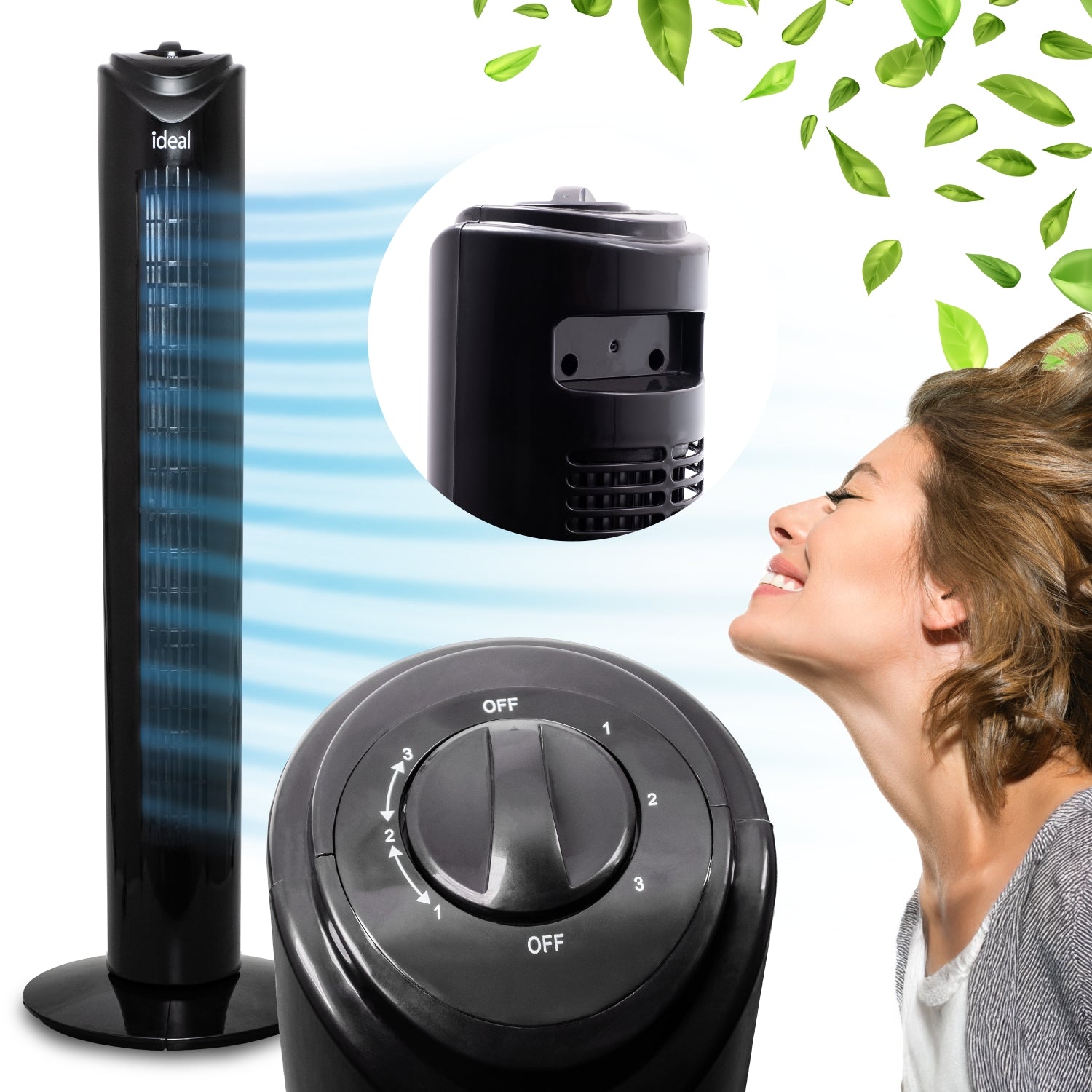 COLUMN FAN SILENT FLOOR FAN STANDING LARGE XXL