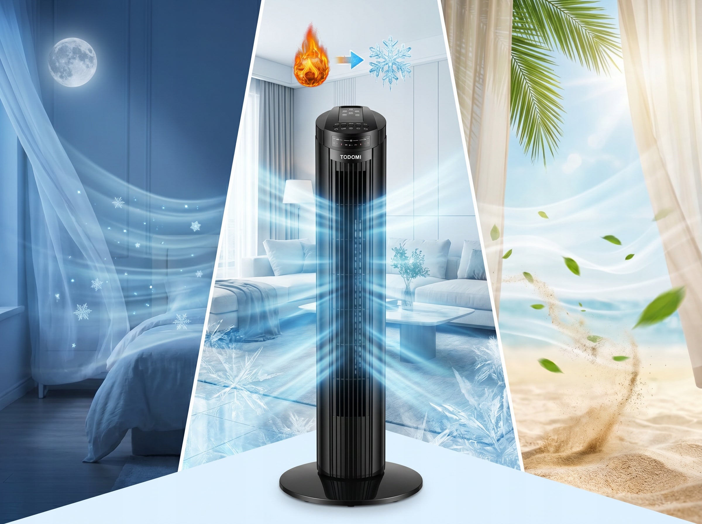 COLUMN FAN STANDING FLOOR FAN ADJUSTABLE REMOTE CONTROL LARGE TIMER Fan type column