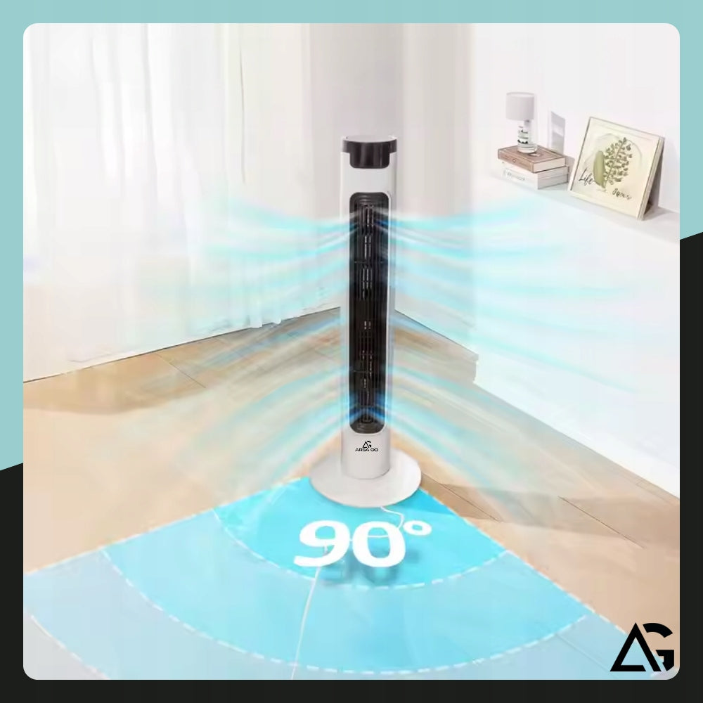COLUMN FAN STANDING FLOOR LARGE WINDMILL TIMER QUIET PILOT 98cm Dominant color white
