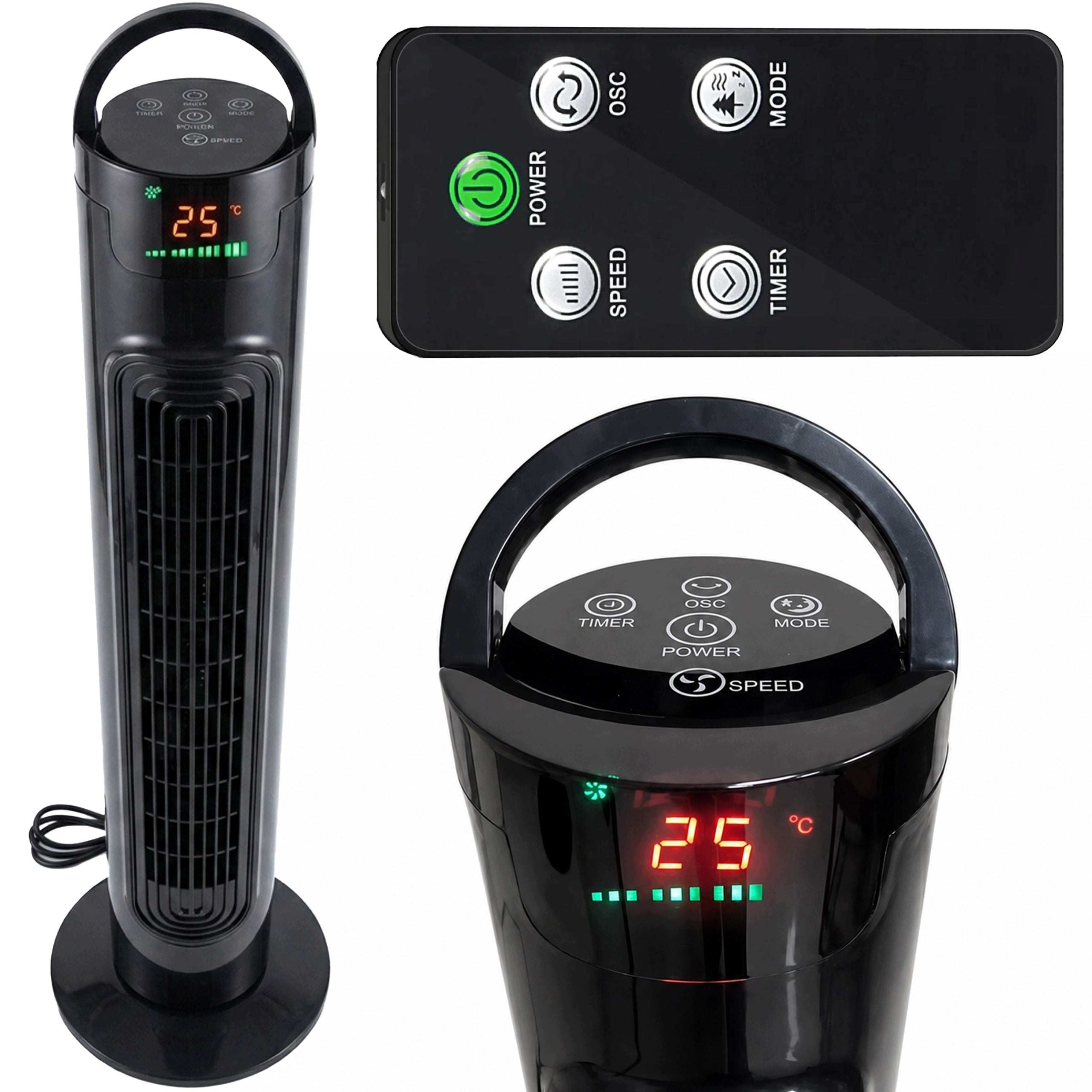 COLUMN FAN VERTICAL ROOM QUIET REMOTE CONTROL TIMER OSCILLATION 88CM 45W