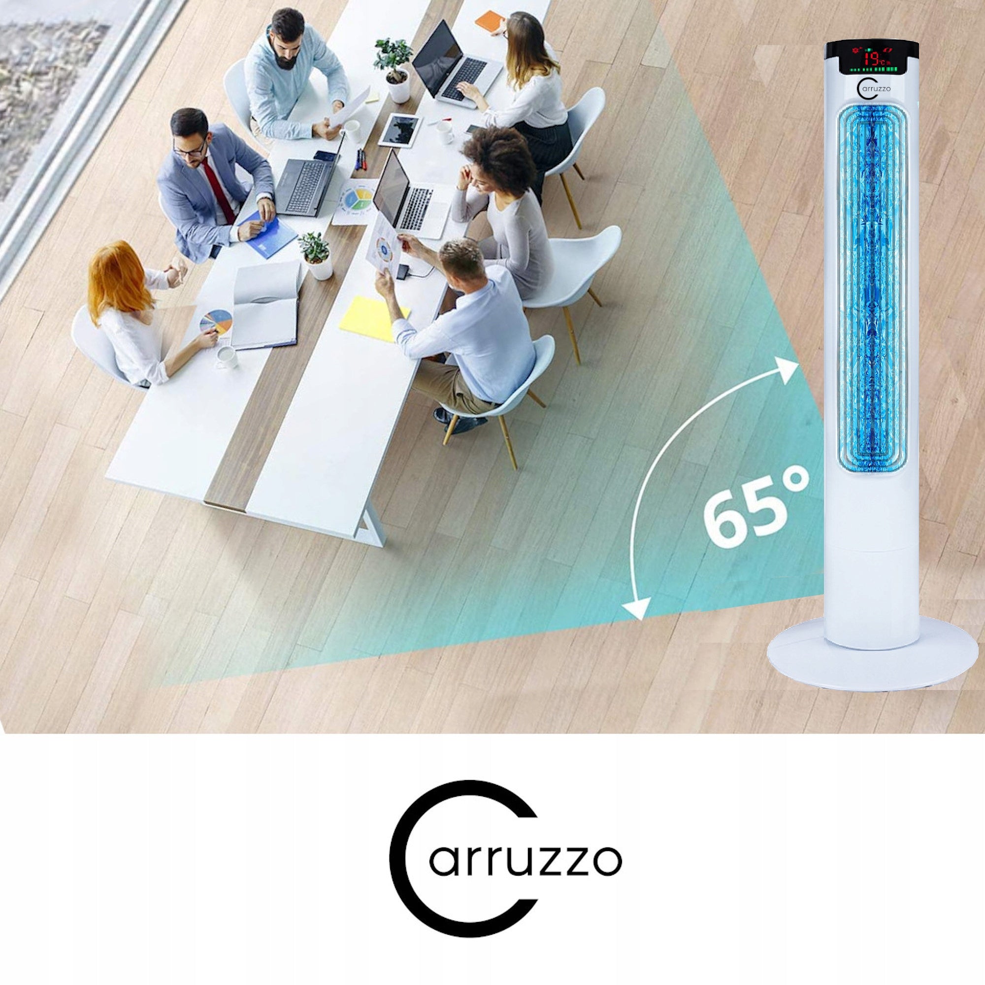 COLUMN FAN fan QUIET STRONG STANDING LCD + REMOTE CONTROL AROMATHERAPY Dominant color white