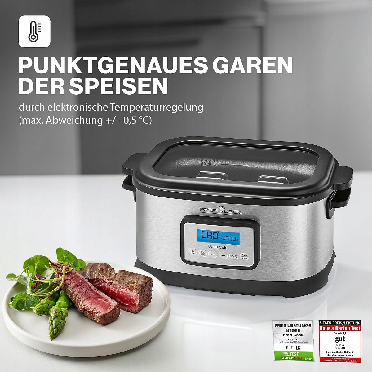 COMBINED SOUS VIDE AND SLOW COOKER 8,5L LCD TIMER 72H 45–90°C 520W Manufacturer code 5906570923266