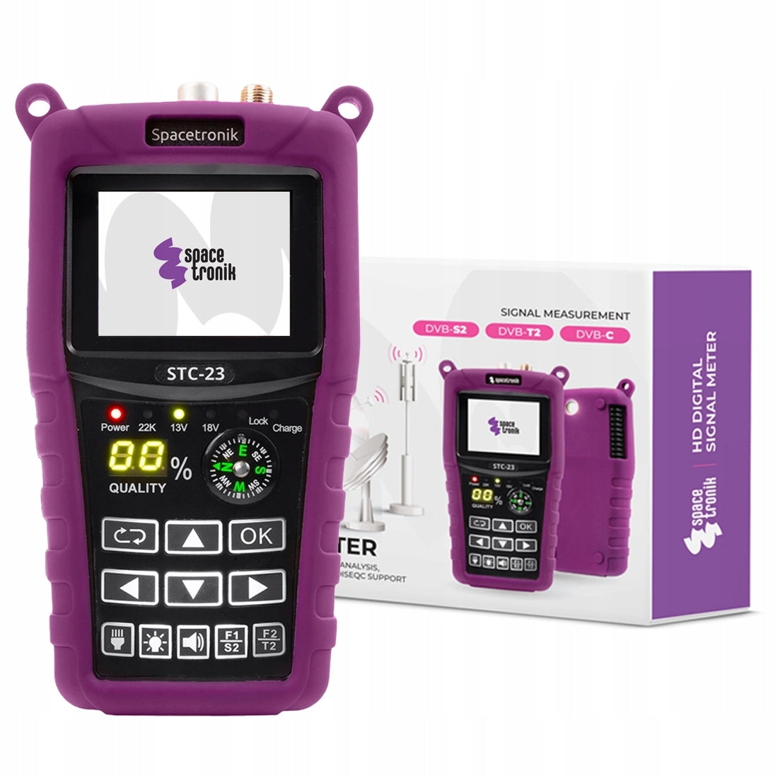 COMBO DVB-S2 DVB-T DVB-T2 DVB-C Spacetronik Menu PL LED Compass
