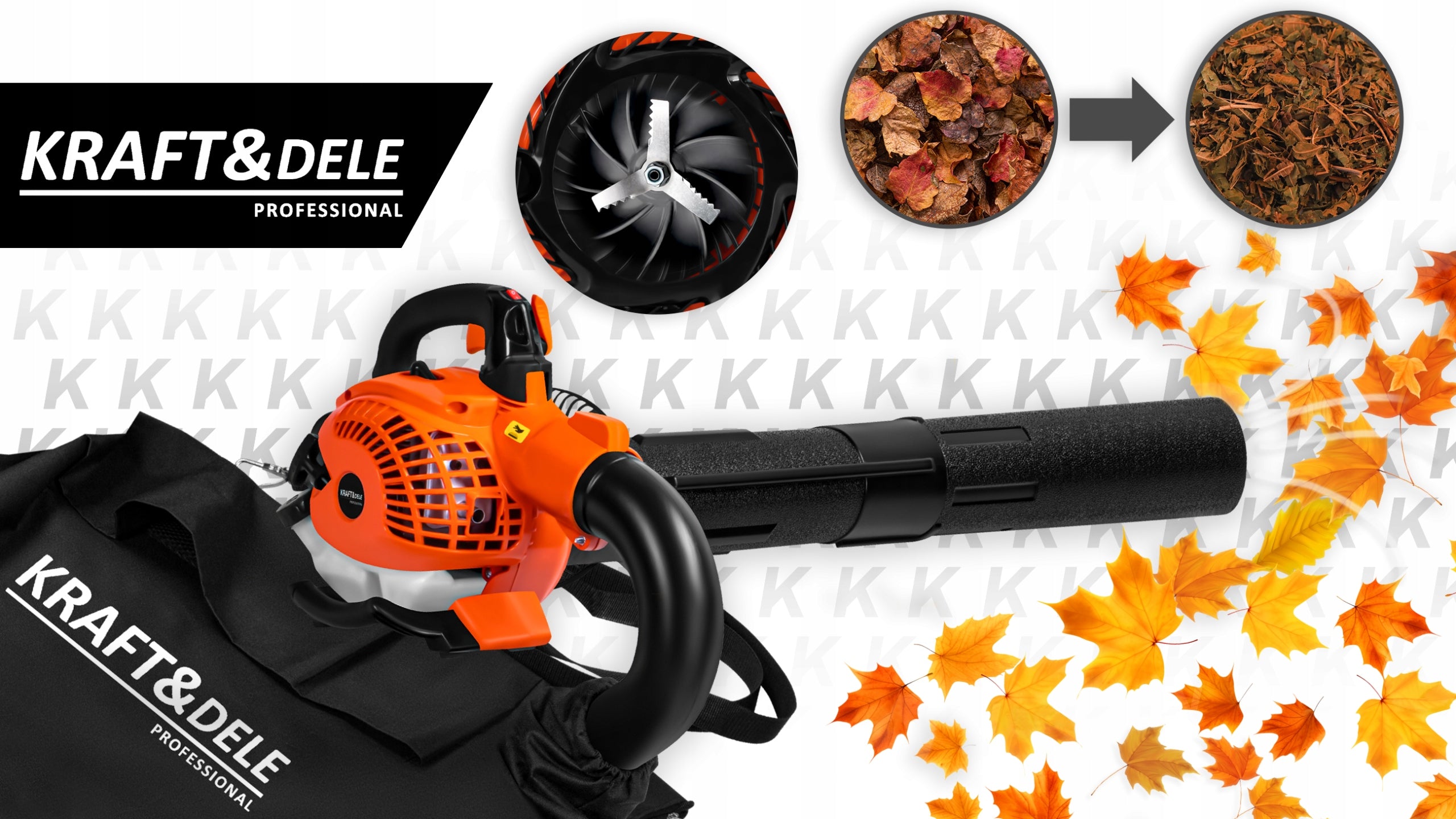 COMBUSTION BLOWER FOR LEAVES GARDEN VACUUM CLEANER WITH SHREDDER 380km/h Manufacturer code KD5196
