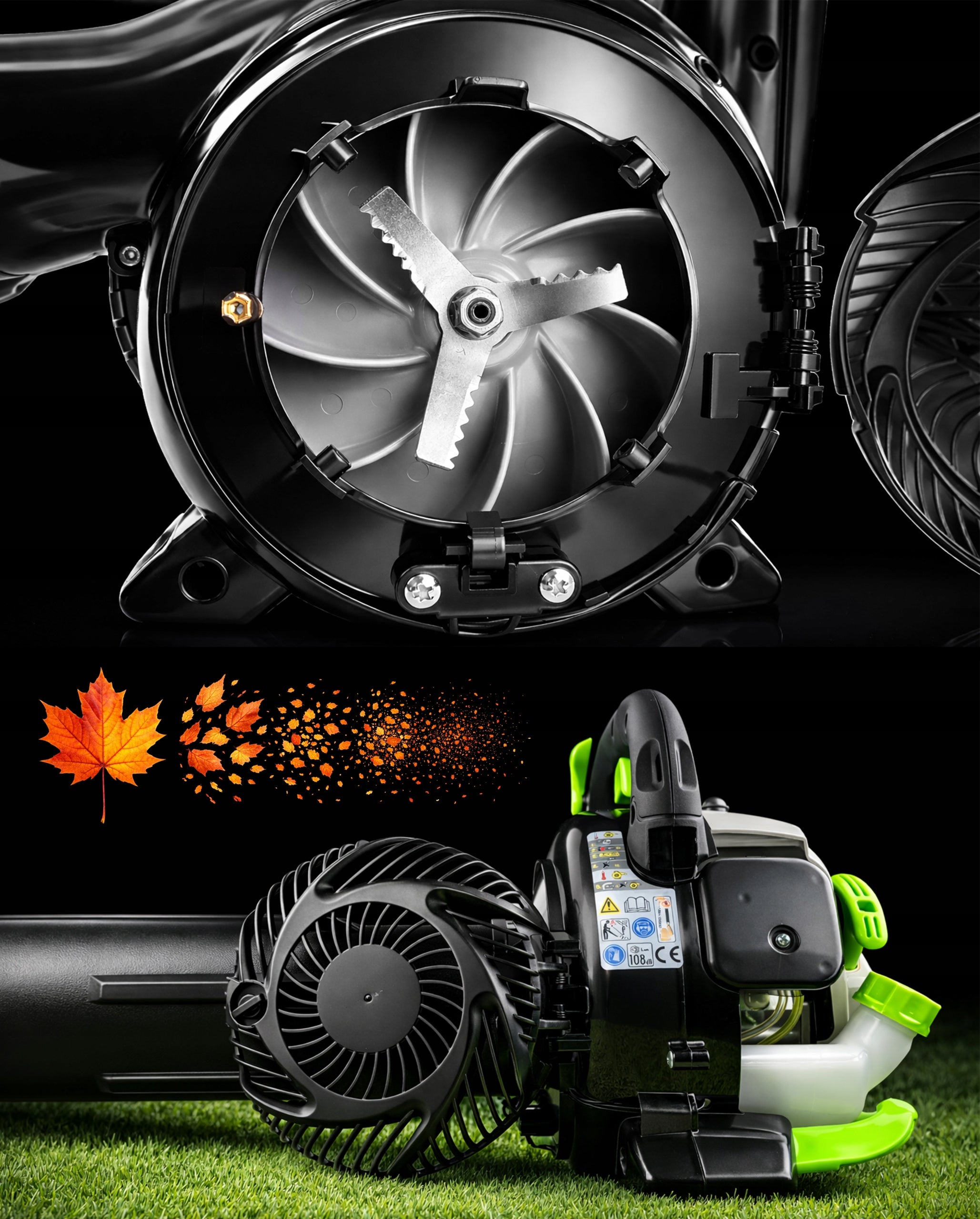 COMBUSTION BLOWER GARDEN VACUUM CLEANER WITH LEAF SHREDDER AG078 AGREENO Tool weight 4.4 kg