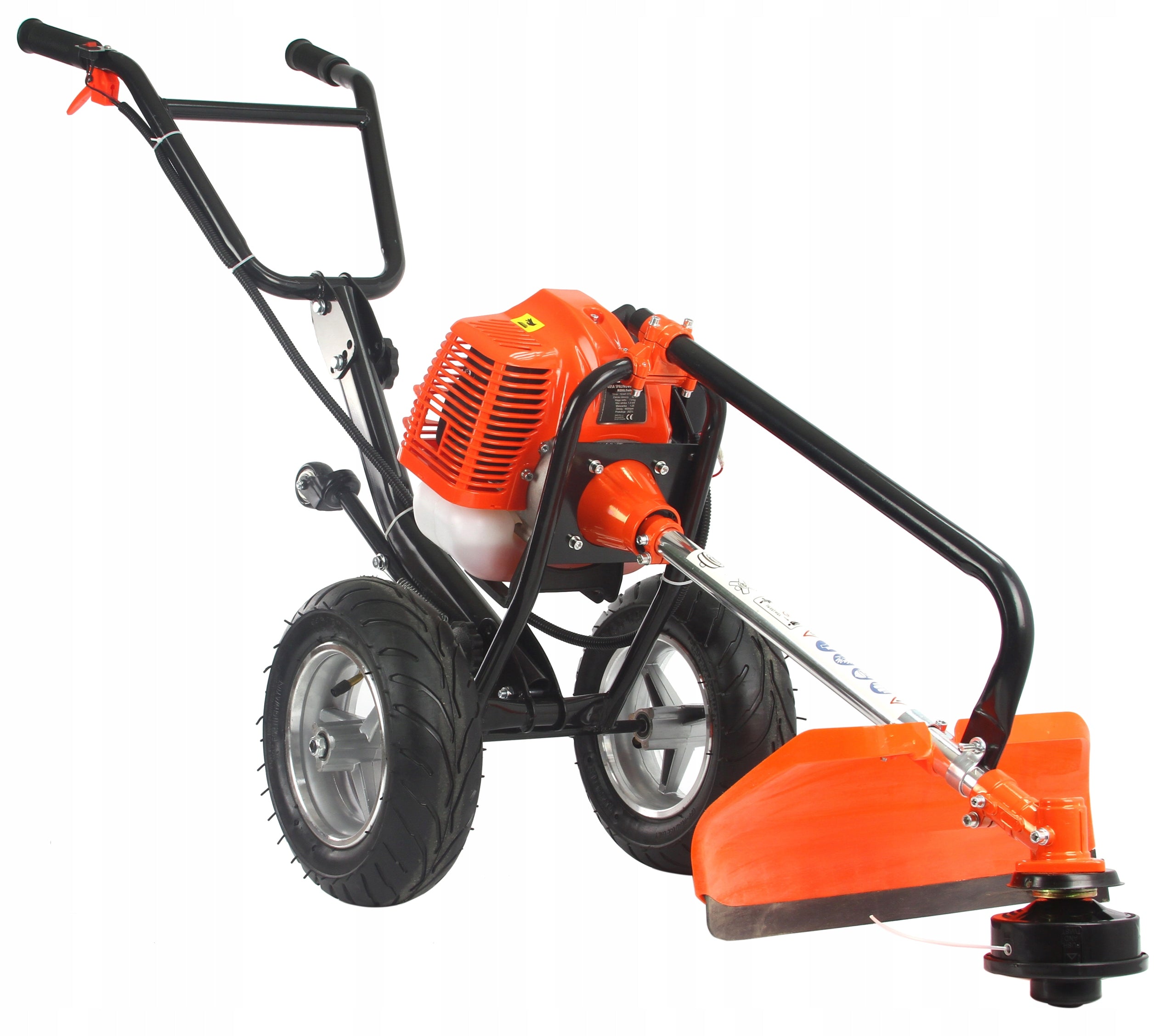 COMBUSTION SCYTHE ON WHEELS MOWER TRIMMER TROLEY BRUSHCUTTER + OIL Packaging status original