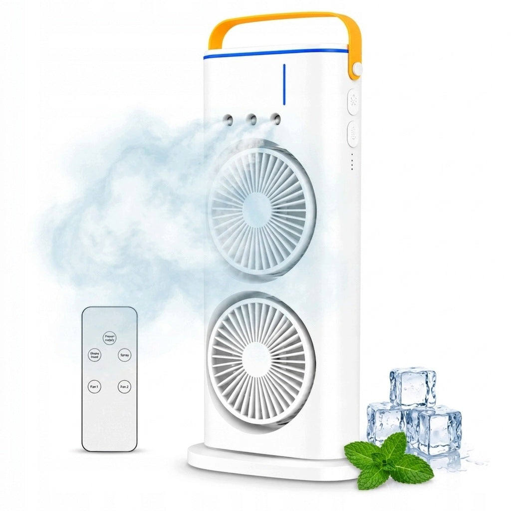 COMPACT 4in1 DESK AIR CONDITIONER – FAN WITH WATER MIST + REMOTE CONTROL