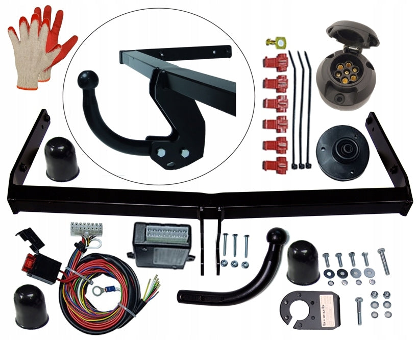 COMPLETE TOWBAR 2000kg MODULE SKODA OCTAVIA2 II SEDAN KOMBI OD2004 Harness included 7 PIN z modułem