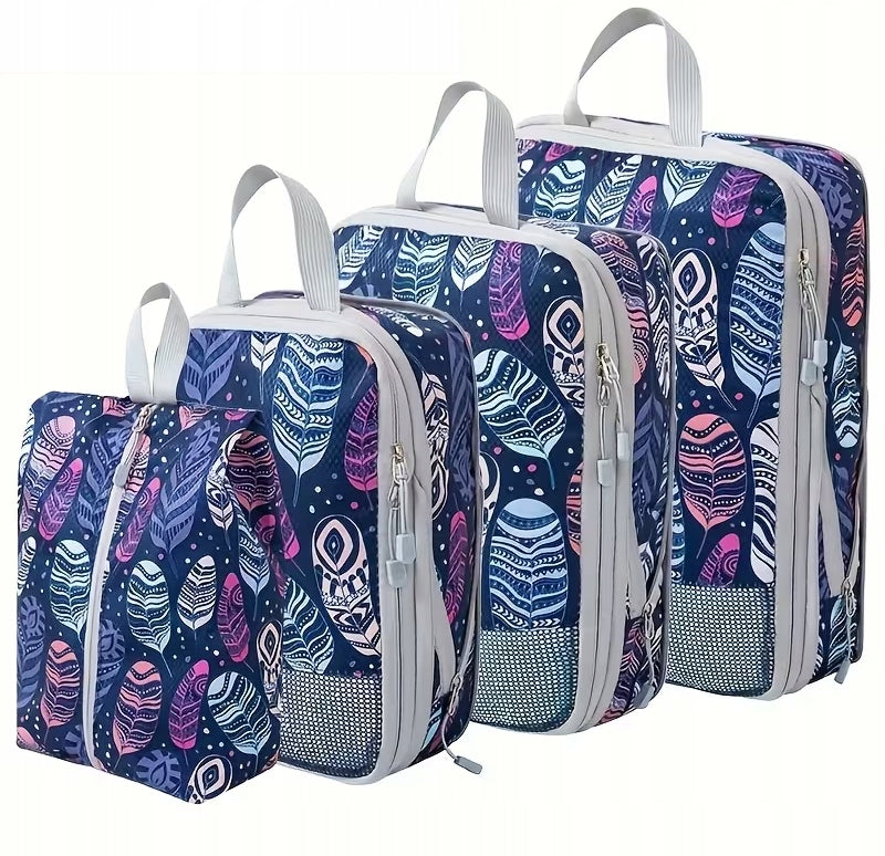 COMPRESSION ORGANIZER FOR PACKING SUITCASES TRAVEL BAGS SET OF 4 Packaging status original