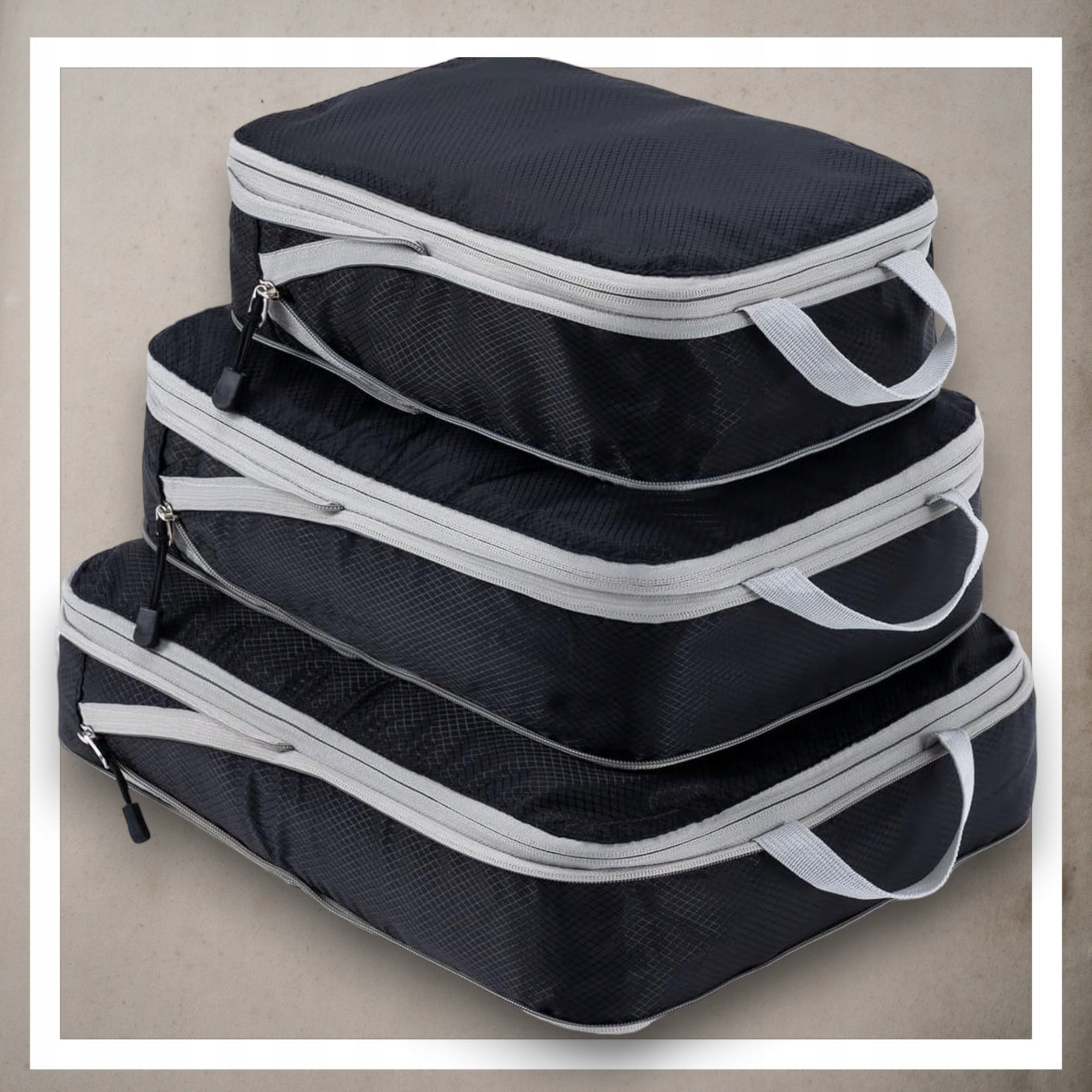 COMPRESSION ORGANIZER for Packing Suitcases Travel Bags Set of 3 Manufacturer code organizery kompresyjne do pakowania zestaw 3