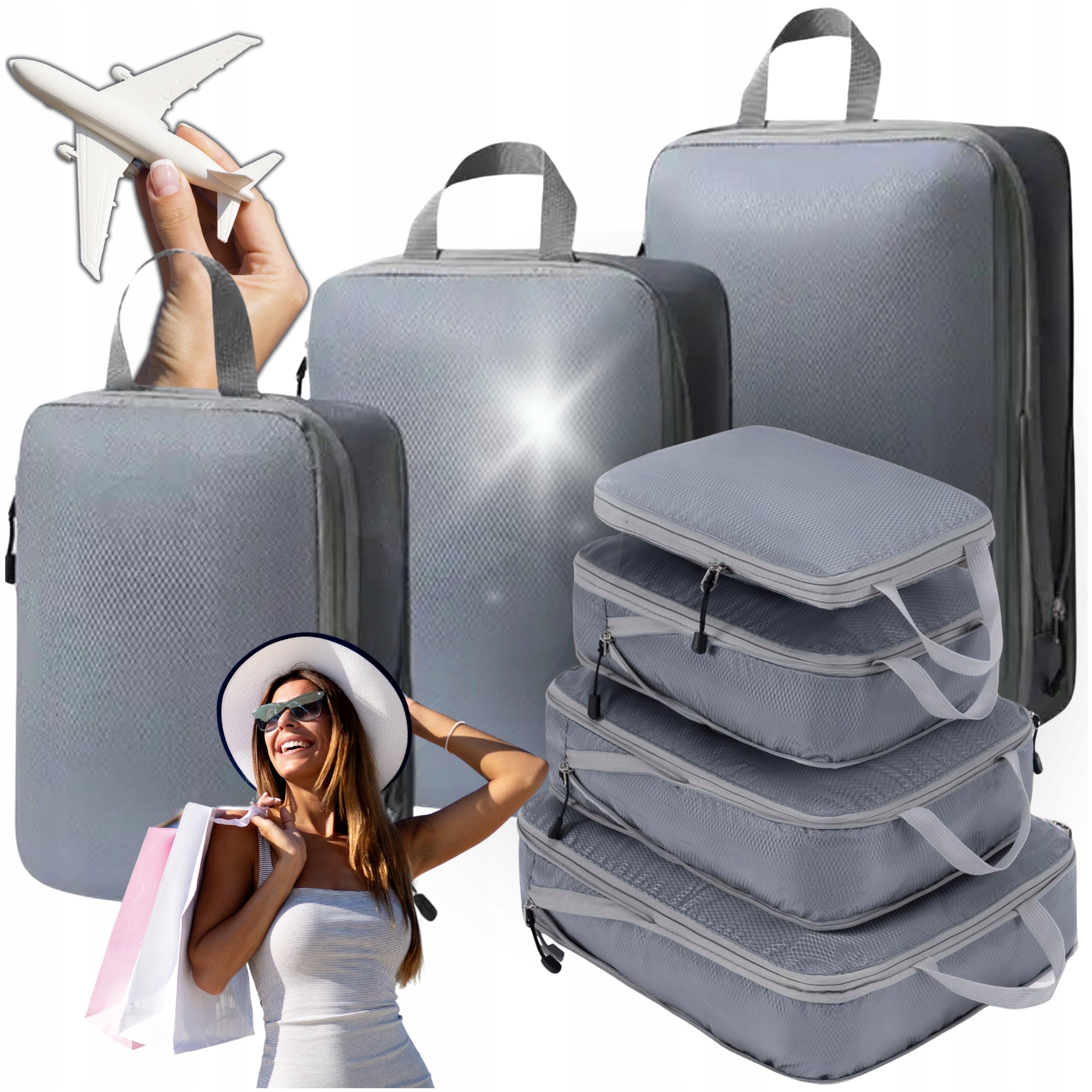 COMPRESSION ORGANIZER for Packing Suitcases Travel Bags Set of 3