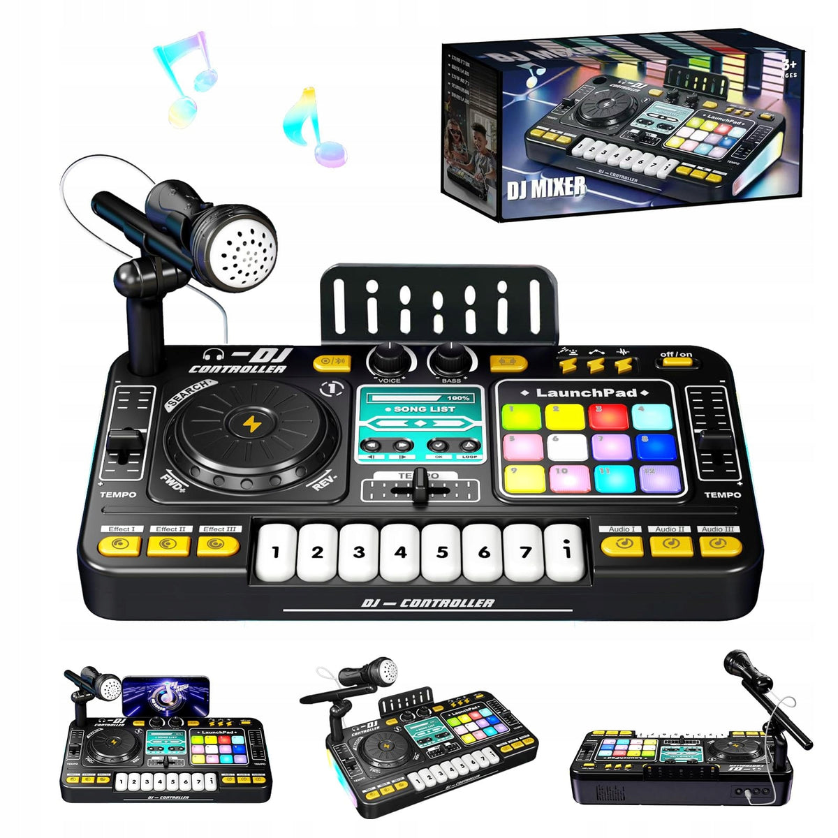 CONSOLE DJ MIXER FOR CHILDREN WITH MICROPHONE PIANO LED BLUETOOTH TOY Manufacturer code KONSOLA DJ MIXER DLA DZIECI
