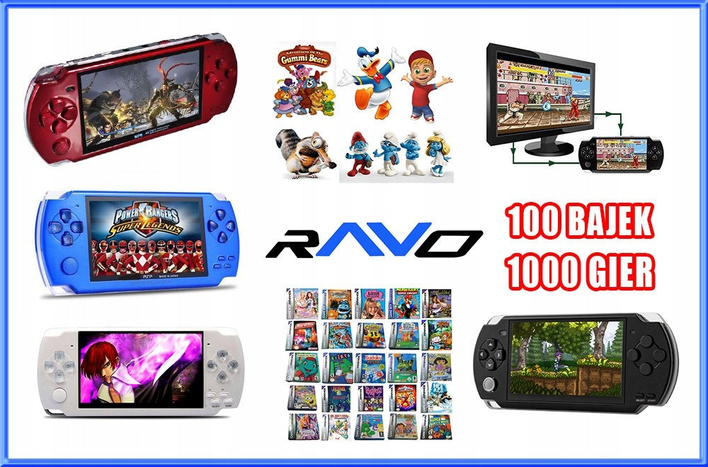 CONSOLE MP5 X6 8GB 1000 GAMES+FAIRY TALES FOR KIDS Brand Ravo