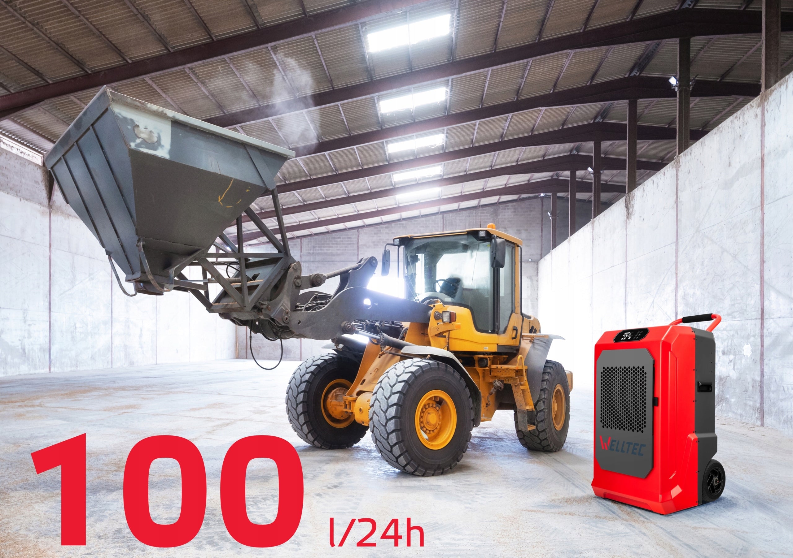 CONSTRUCTION DEHUMIDIFIER WELLTEC DHX100 | INDUSTRIAL | 100l/24h | WiFi Packaging status original