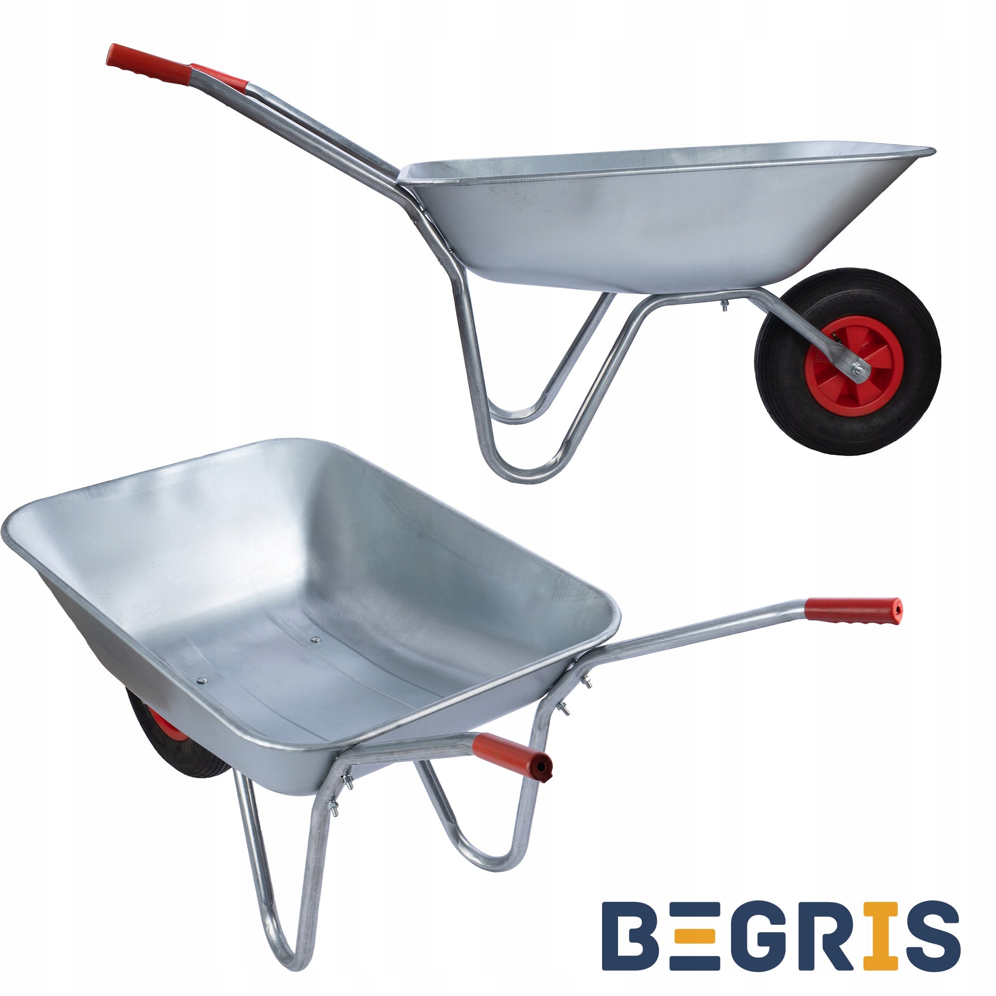 CONSTRUCTION GARDEN WHEELBARROW STRONG GALVANIZED GARDEN CART 120L LIGHTWEIGHT WHEELBARROW Capacity 120 l