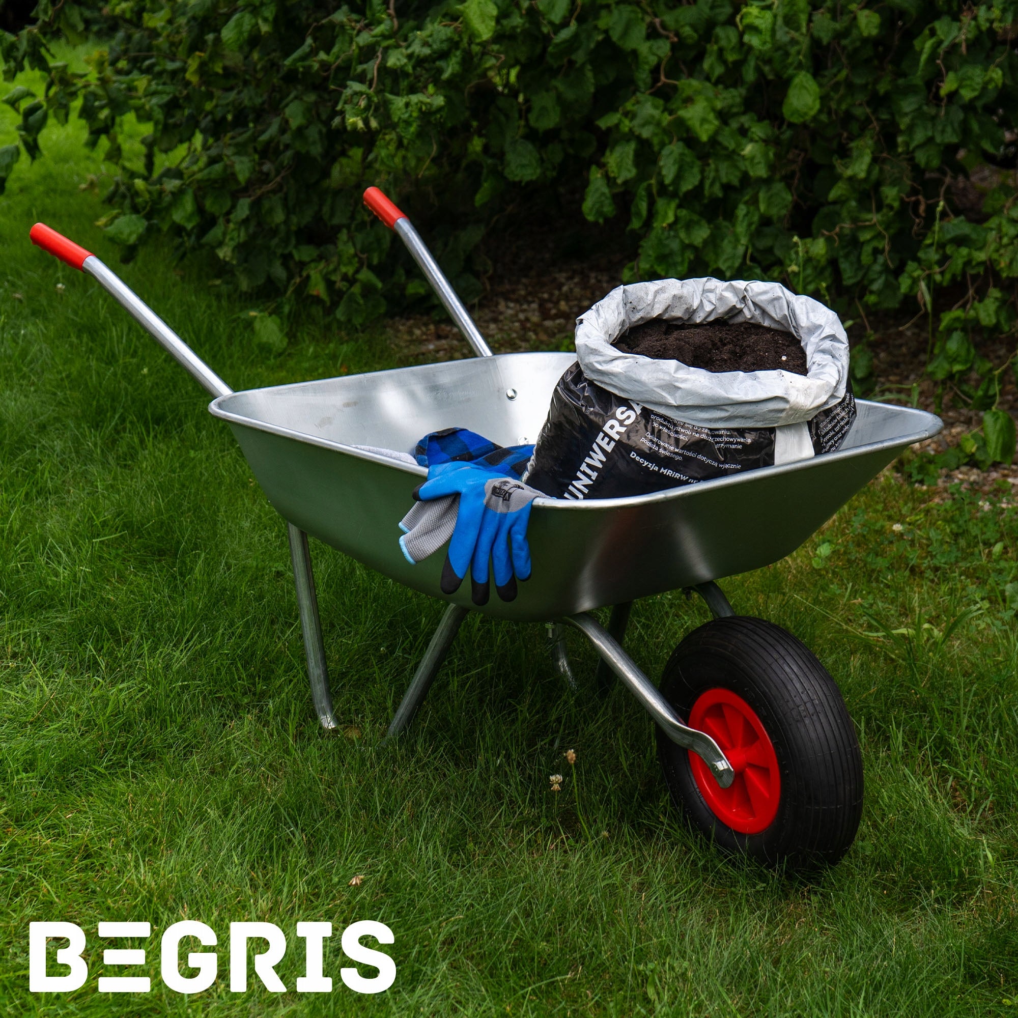 CONSTRUCTION GARDEN WHEELBARROW STRONG GALVANIZED GARDEN CART 120L LIGHTWEIGHT WHEELBARROW Kind wheelbarrow