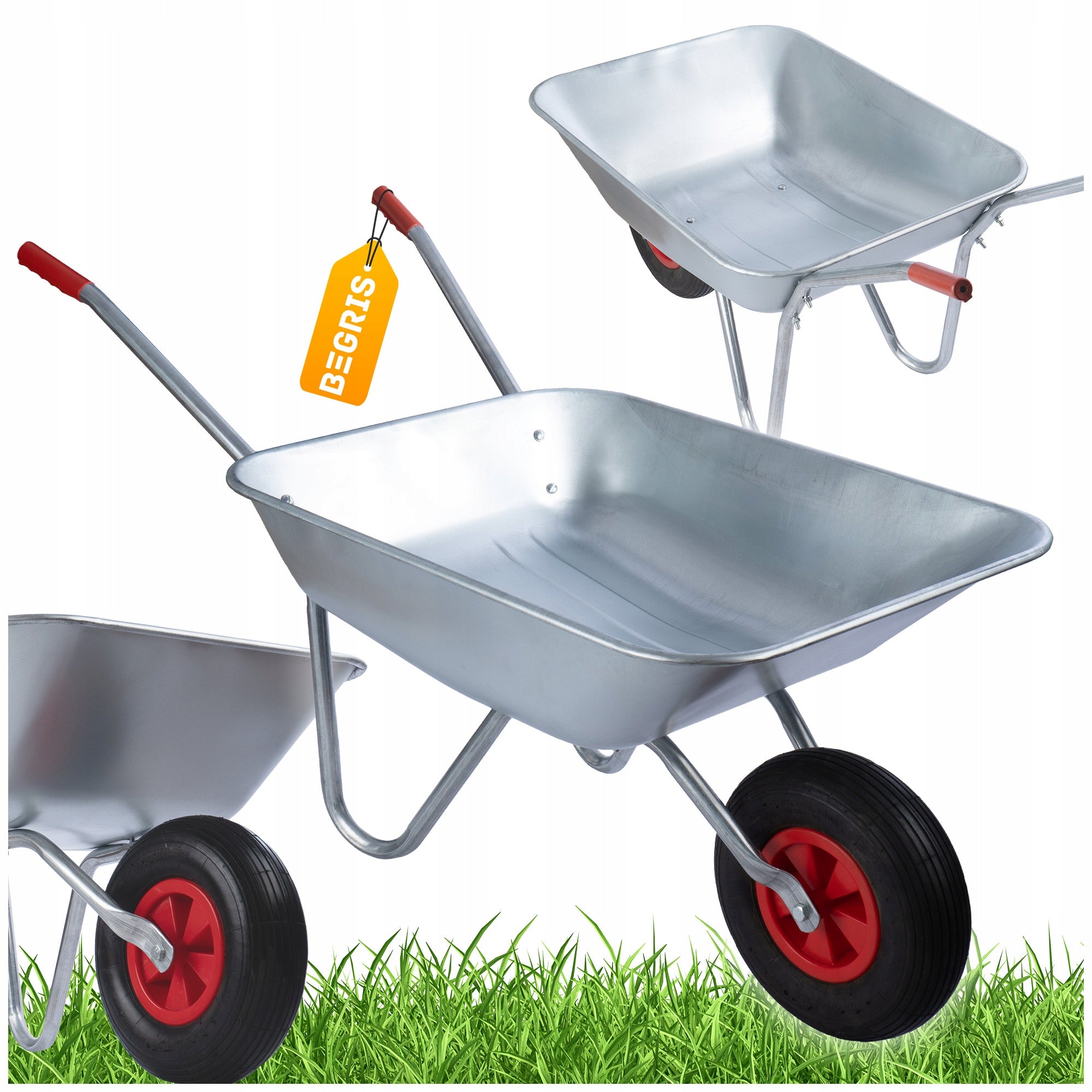 CONSTRUCTION GARDEN WHEELBARROW STRONG GALVANIZED GARDEN CART 120L LIGHTWEIGHT WHEELBARROW Product weight with unit packaging 0.6 kg