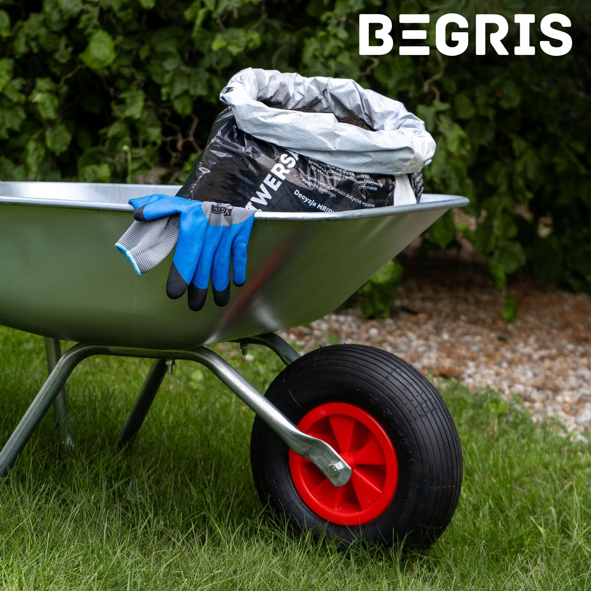 CONSTRUCTION GARDEN WHEELBARROW STRONG GALVANIZED GARDEN CART 120L LIGHTWEIGHT WHEELBARROW Wheels number 1