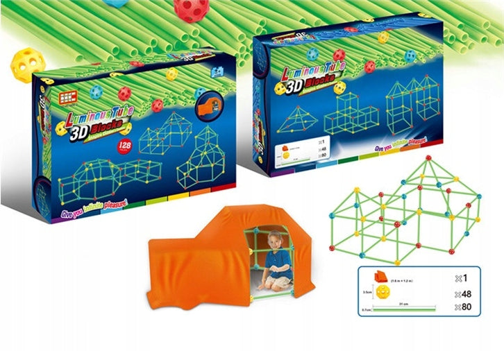 CONSTRUCTION SET FOR CHILDREN Fort Castle TENT STEM 128 elements HOUSE EAN (GTIN) 5906952943356