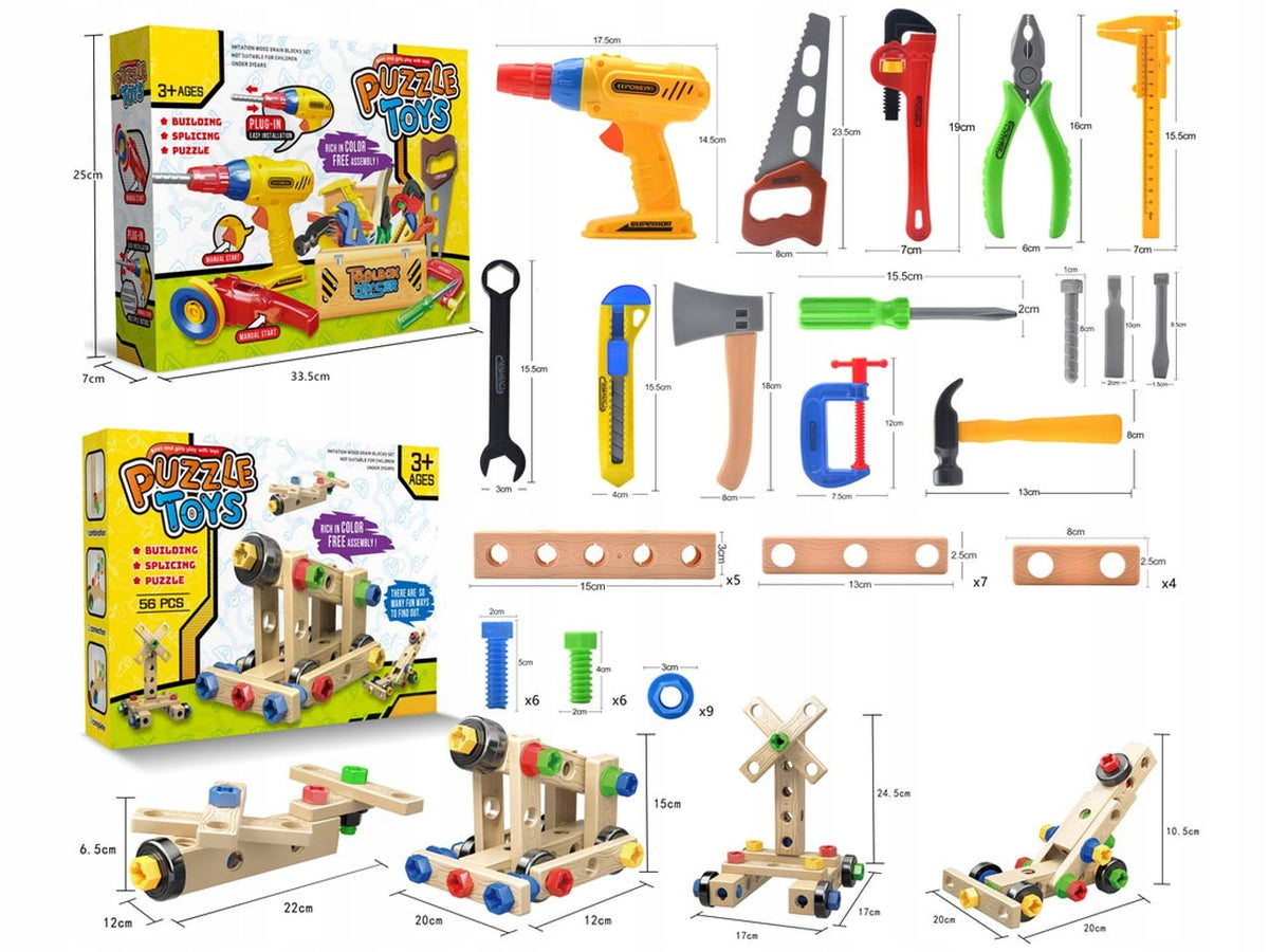 CONSTRUCTION SET FOR TWISTING + TOOLS 56EL