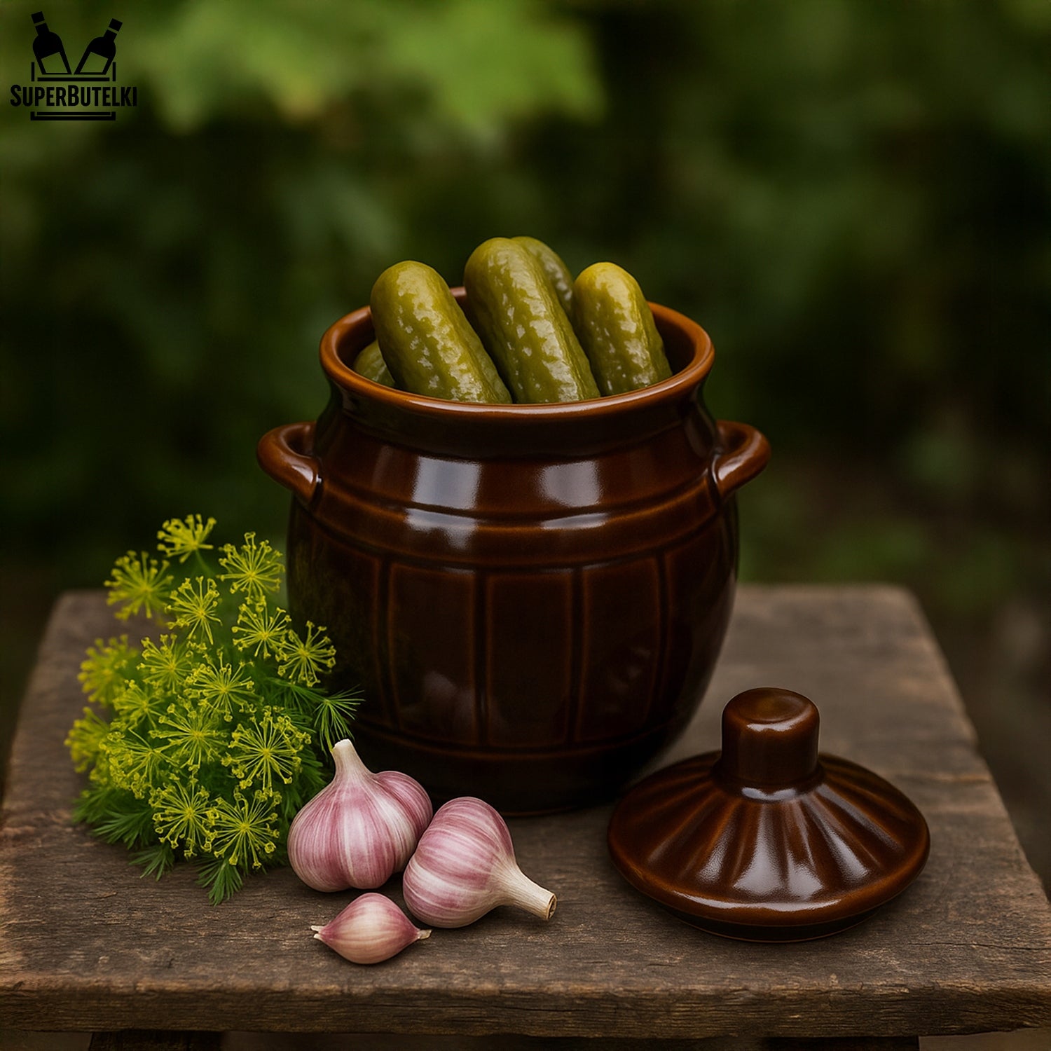 CONTAINER CERAMIC BARREL STONEWARE 2,7 L FOR CUCUMBERS CABBAGE LARD BIGOS Brand SuperButelki