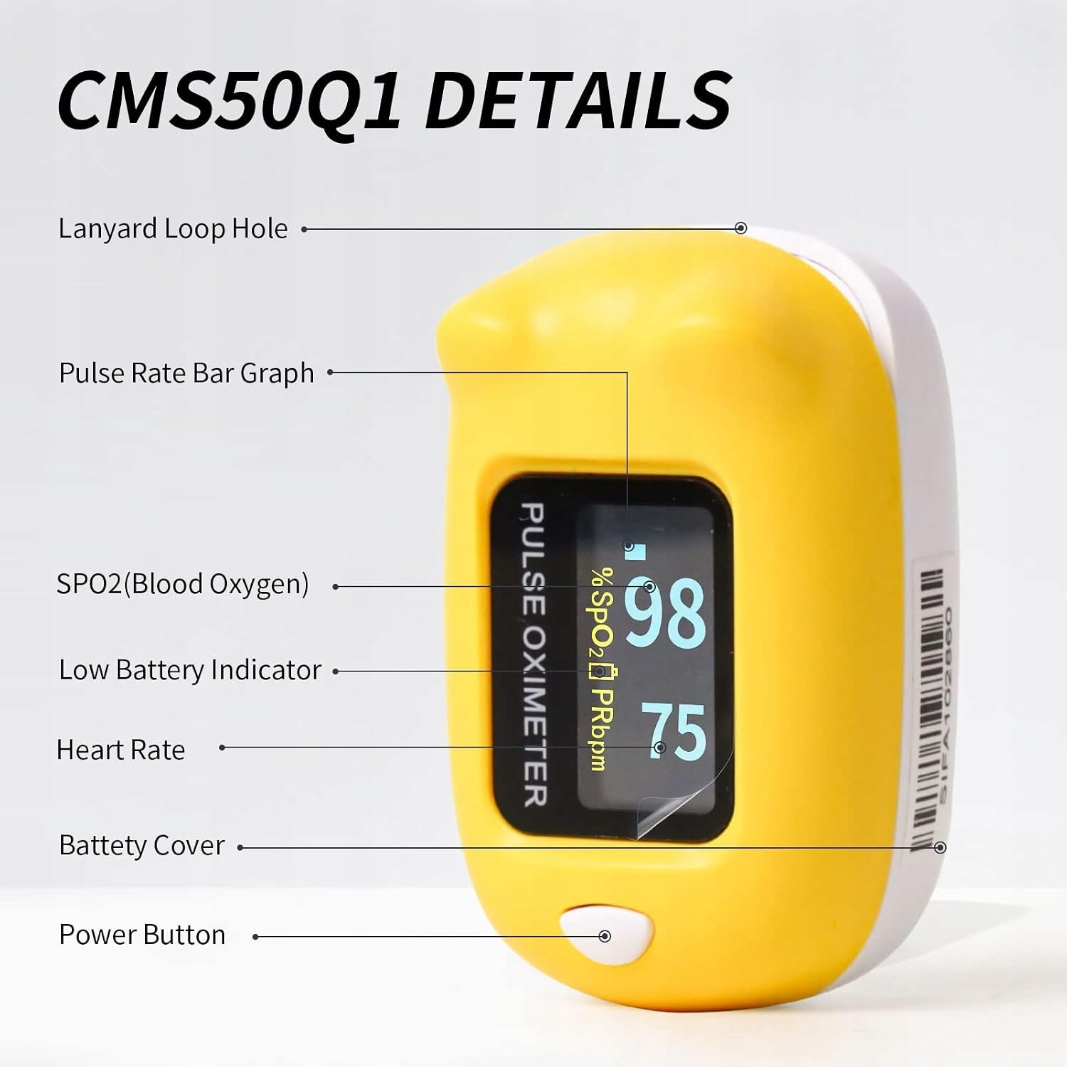 CONTEC CMS50Q1 pulse oximeter for small fingers - saturation monitor Brand Contec