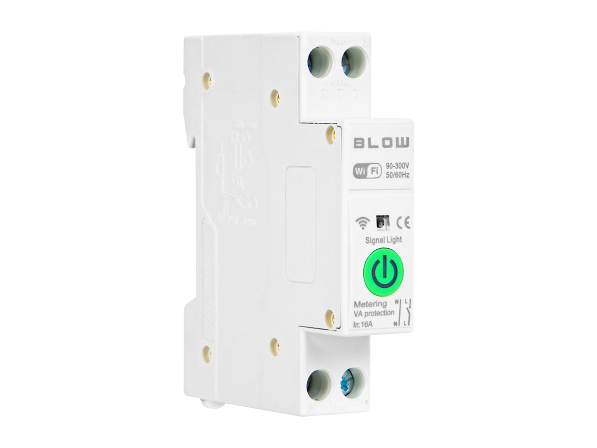 CONTROLLER TUYA SMART LIFE FOR DIN RAIL 16A WIFI SWITCH POWER CURRENT METER Manufacturer code 72-113#
