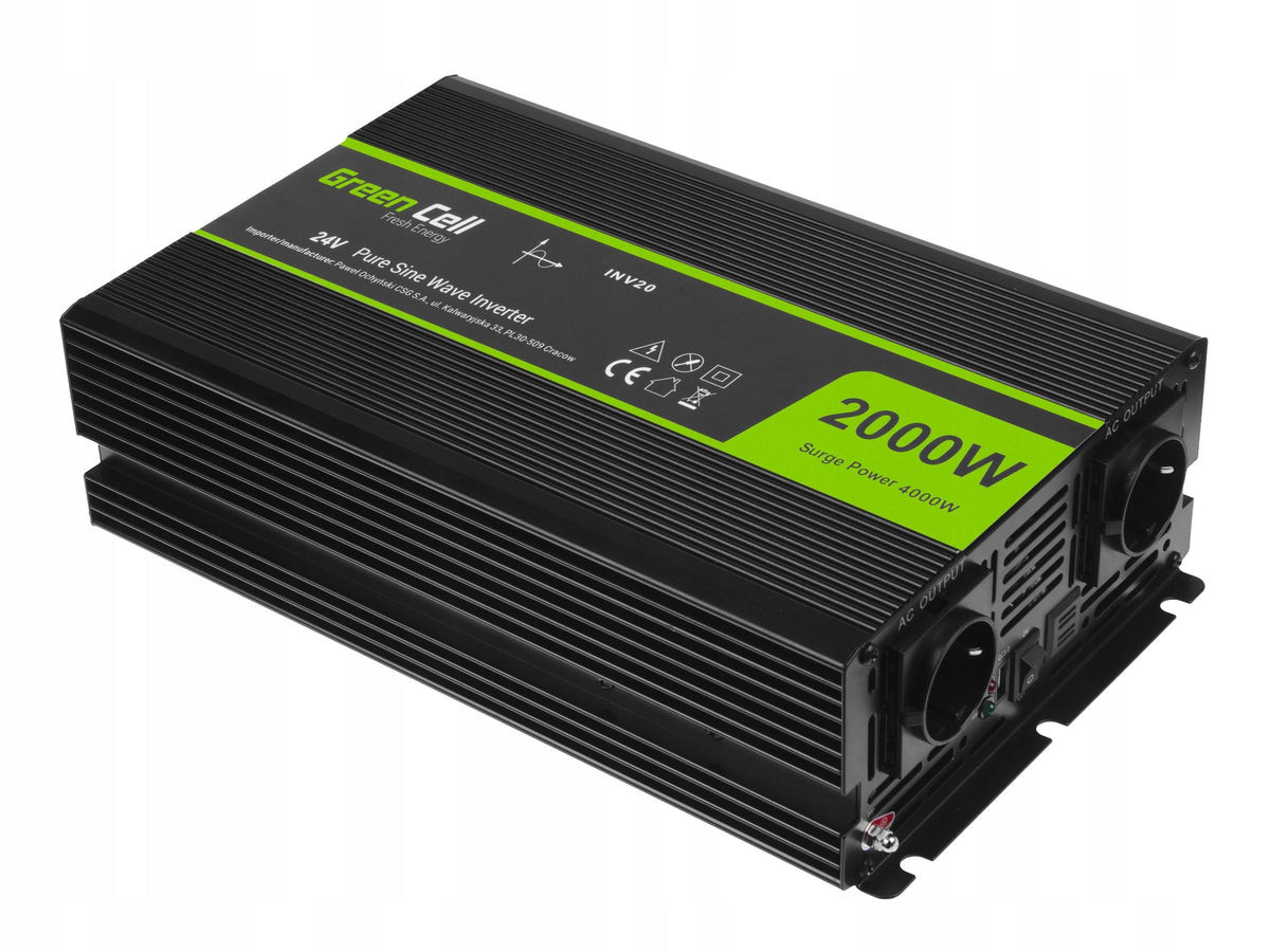 CONVERTER TRUCK TIR AKU. 24V 230V 2000W 4000W GREEN CELL USB SINE