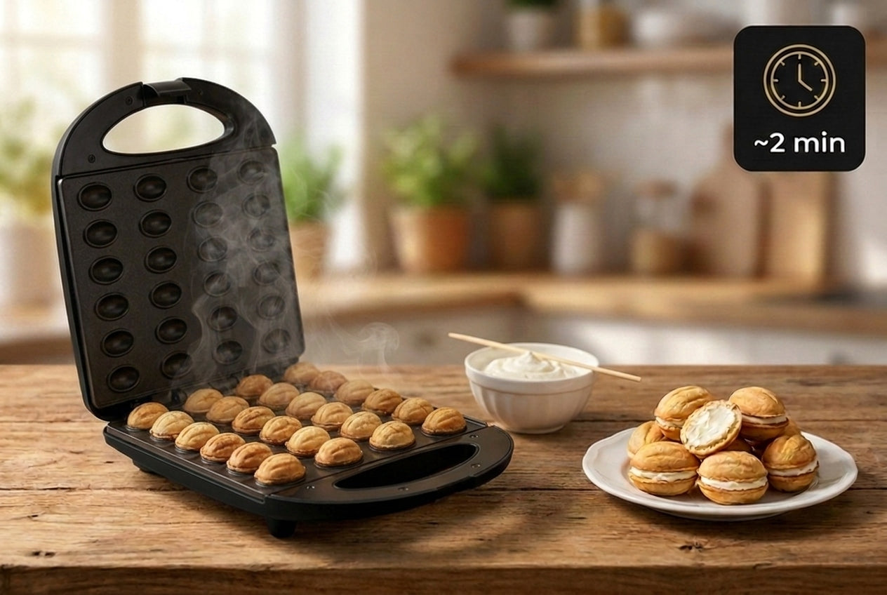 COOKIE PEANUT TOASTER FORM 24 PCS NONSTICK COATING 1600W Brand Sevenkraft