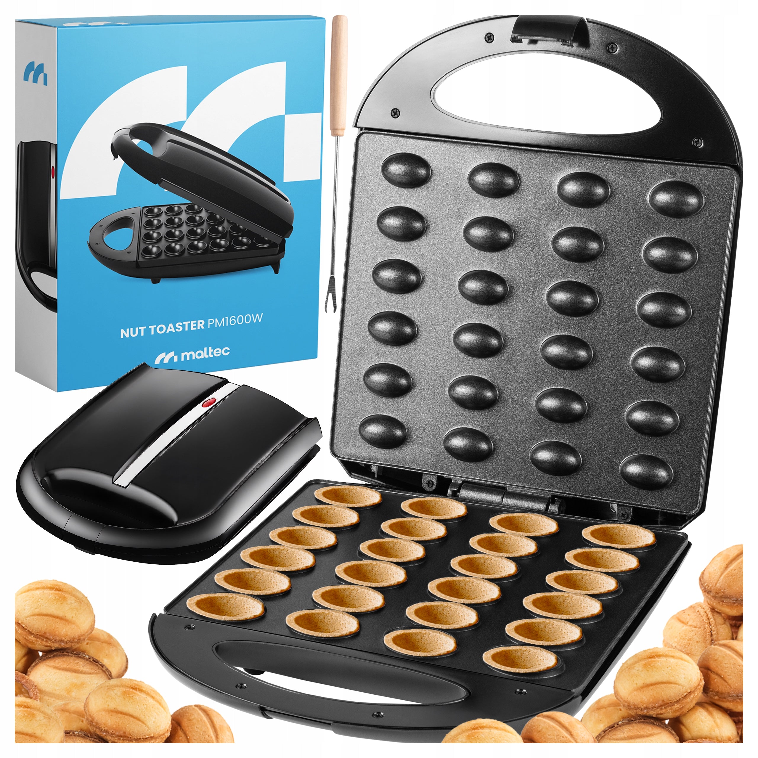 COOKIE PEANUT TOASTER MOLDS 24 PCS 1600W NONSTICK COATING