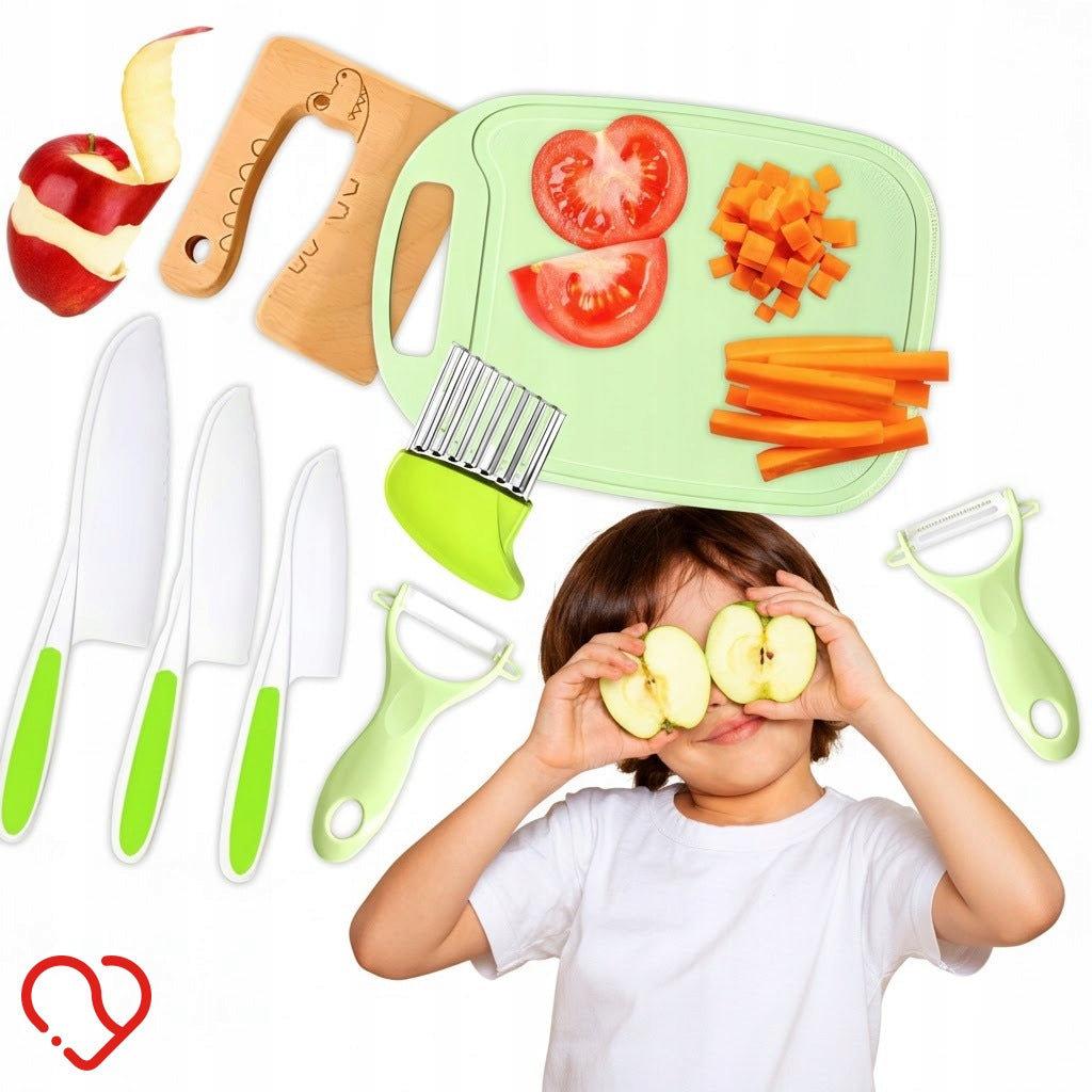 COOKING SET FOR CHILDREN 8 PLASTIC ELEMENTS AKCESORIA FOR CUTTING