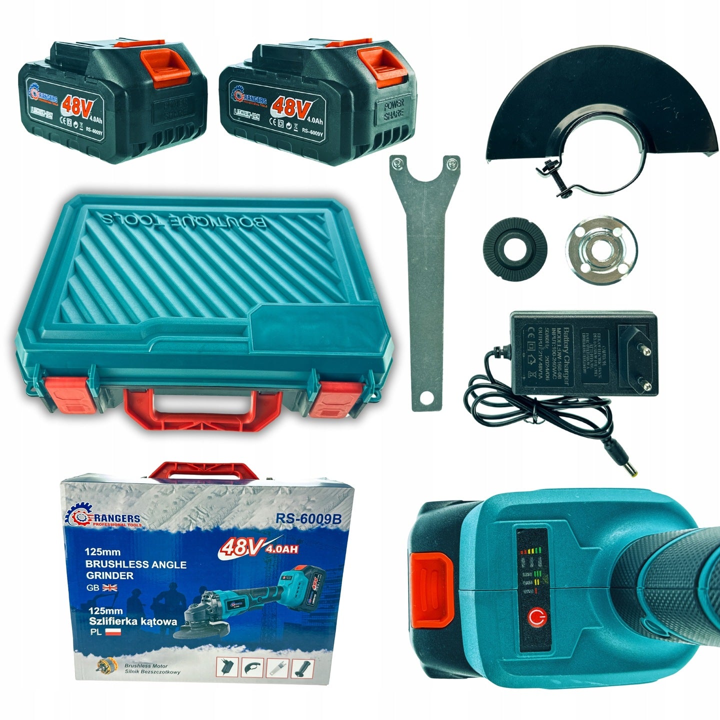 CORDLESS ANGLE GRINDER 48V/4,0Ah BRUSHLESS STRONG+SET Manufacturer code TLA0043EUSTV2*763663015339