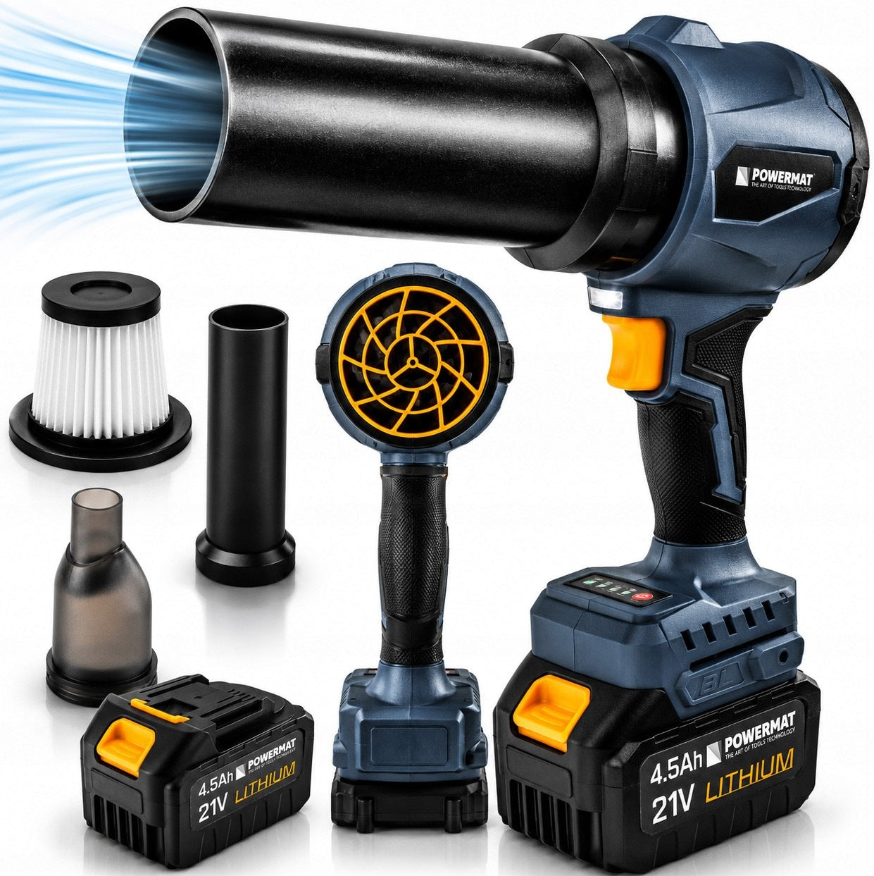CORDLESS BLOWER 21V LI-ION 4,5Ah + VACUUM CLEANER 225KM/H BRUSHLESS