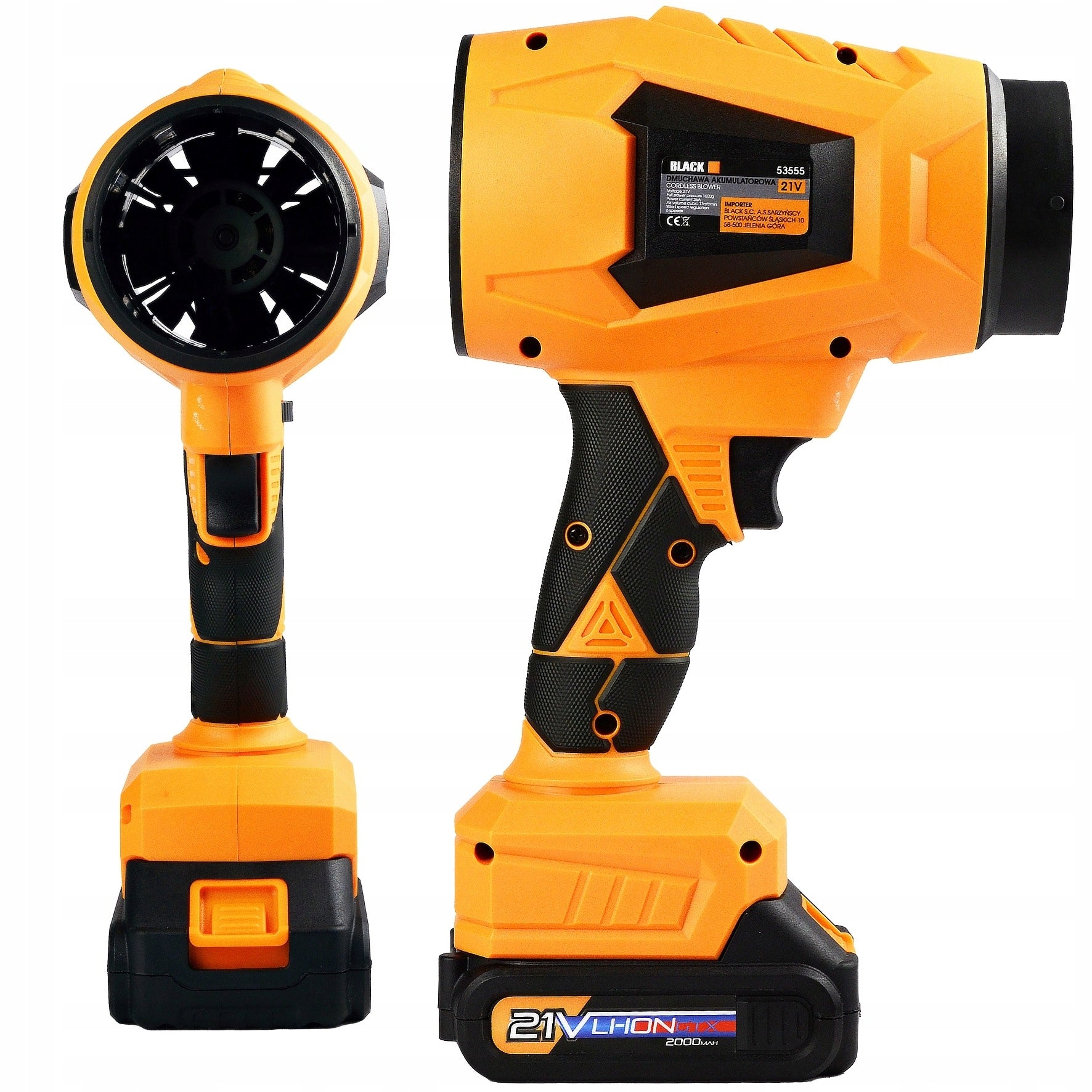 CORDLESS BRUSHLESS BLOWER BLACK 21V - 2x BATTERY Brand Black