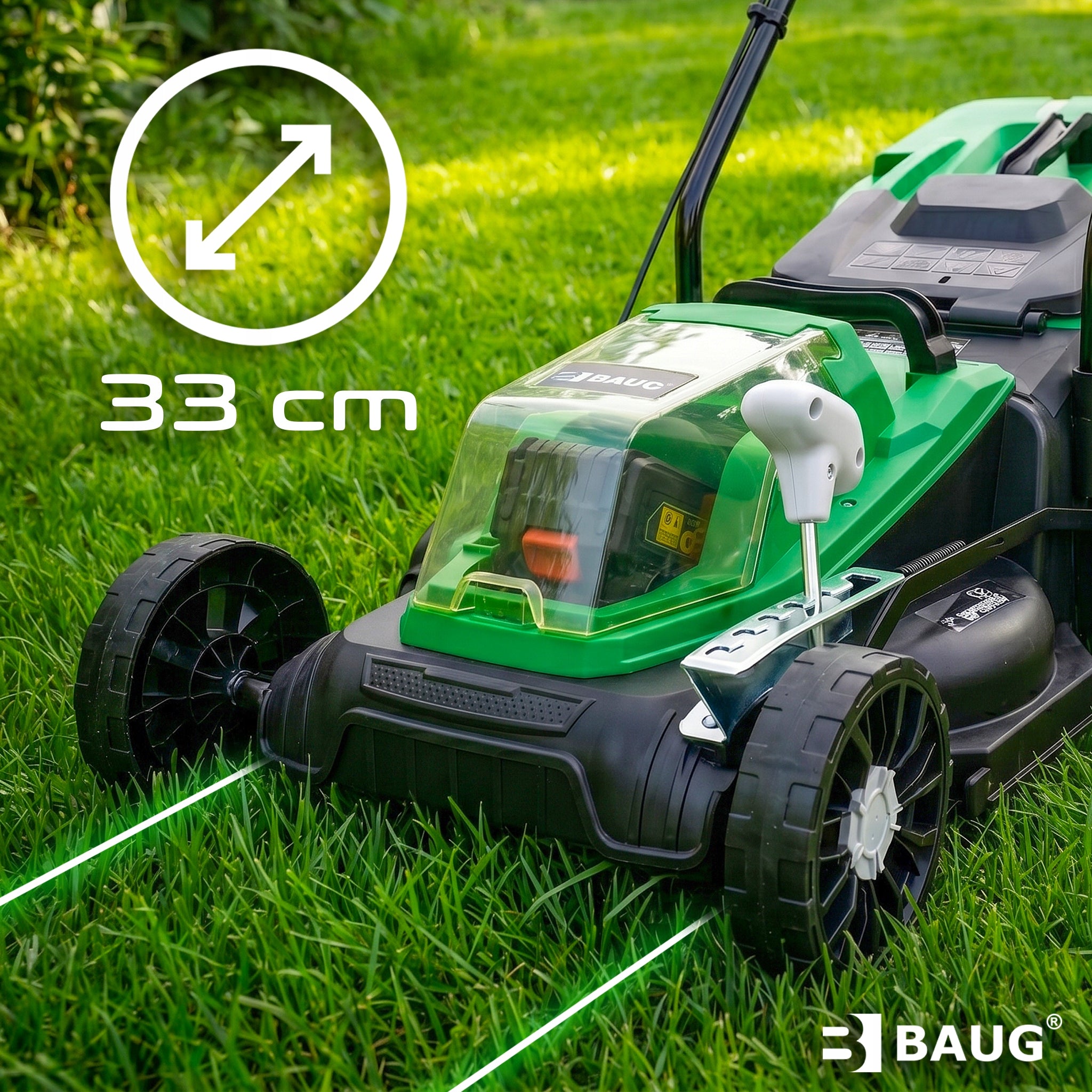 CORDLESS BRUSHLESS LAWN MOWER 2x AKU 4.0AH SOLID STRONG Model B4360 KOSIARKA AKUMULATOROWA DO TRAWY BAUG