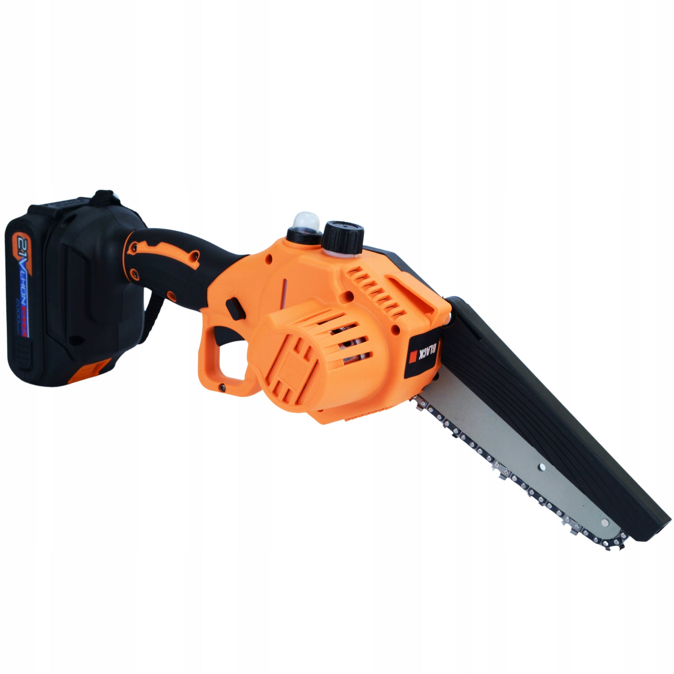 CORDLESS CHAINSAW 150MM 2 AKU 21V 2X GUIDE +FREEBIE Brand Black