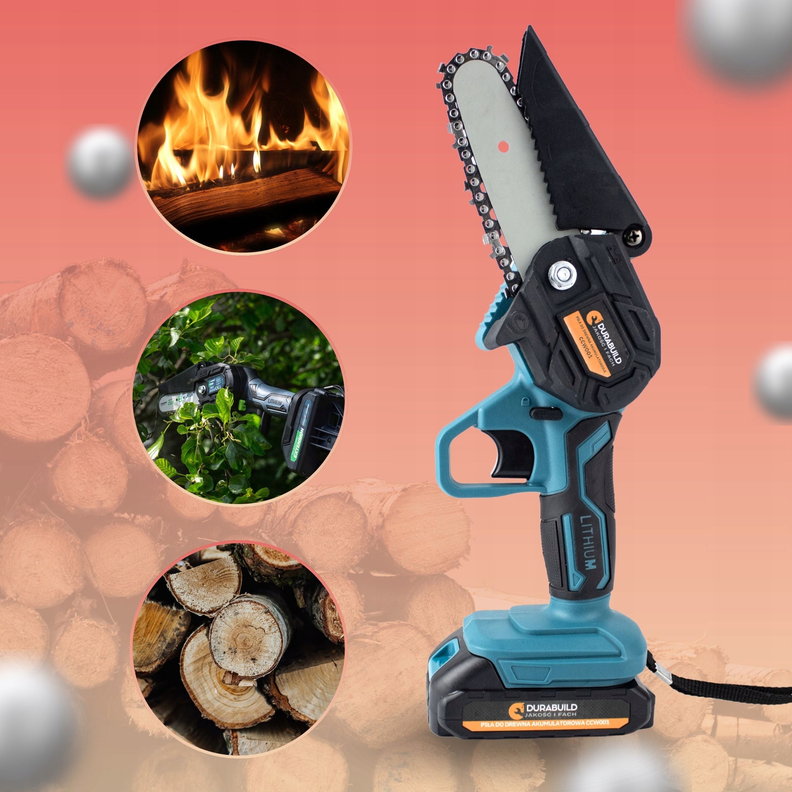 CORDLESS CHAINSAW TREE SAW 6/4 INCH 2XAKU 21V Packaging status original
