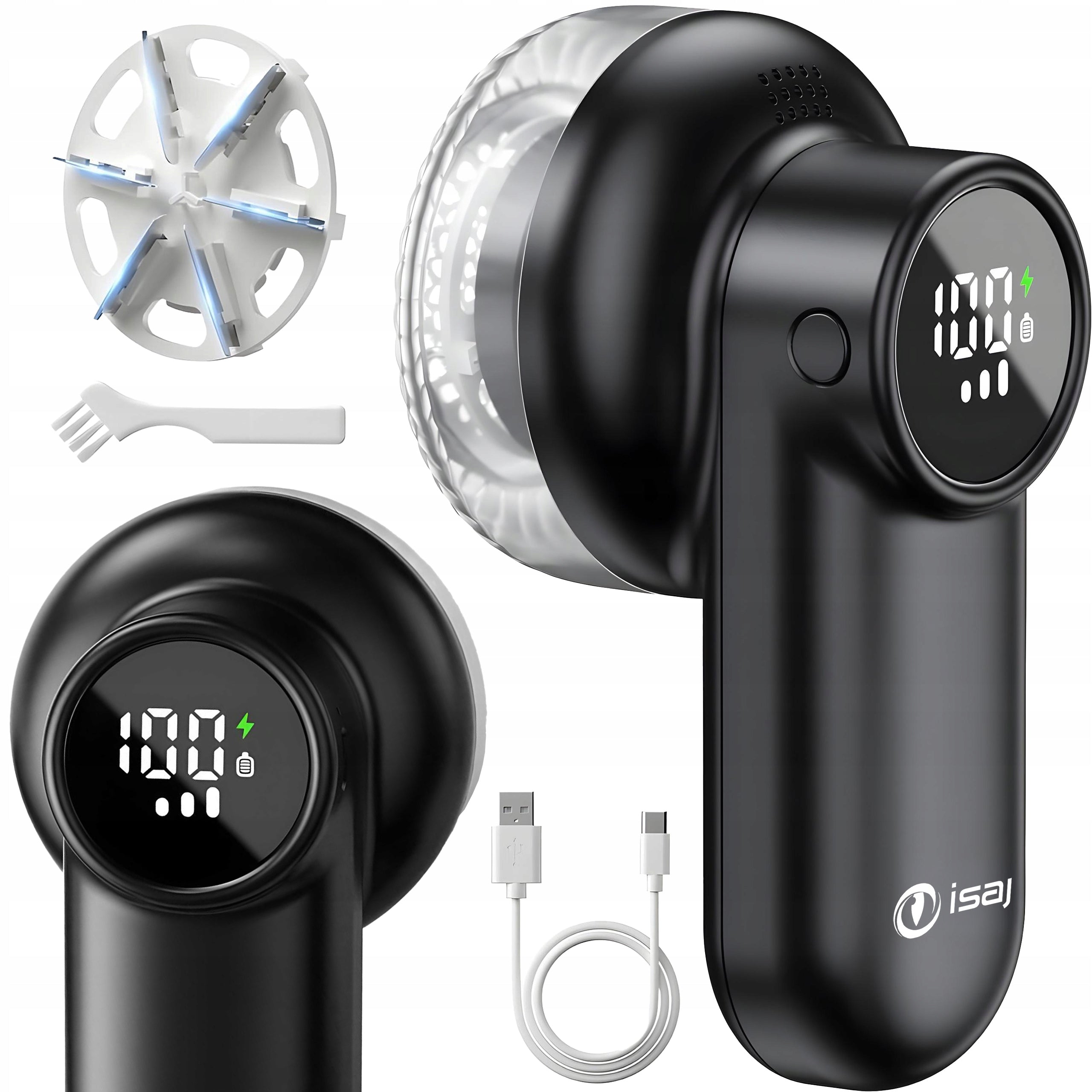 CORDLESS CLOTHES SHAVER + USB-C BATTERY INDICATOR 6 BLADES + 3 MODES