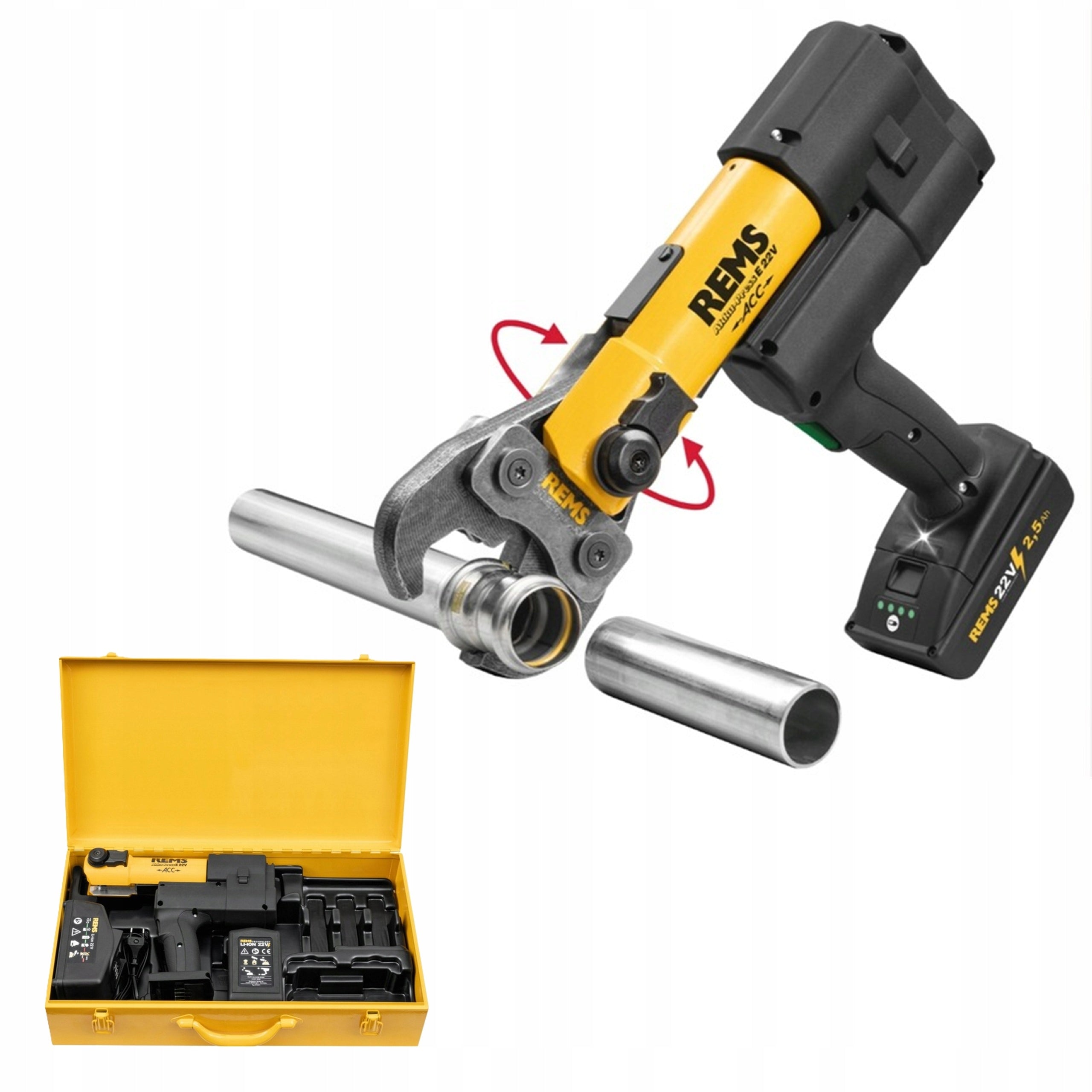 CORDLESS CRIMPING MACHINE PIPE PRESS REMS Akku-Press E 22 V ACC