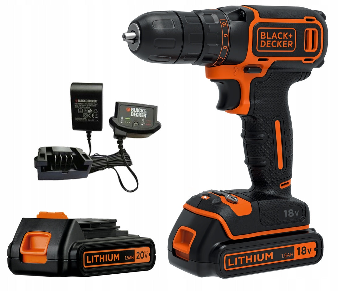 CORDLESS DRILL 30NM 18V 2*1.5AH BDCDC18B BLACK+DECKER