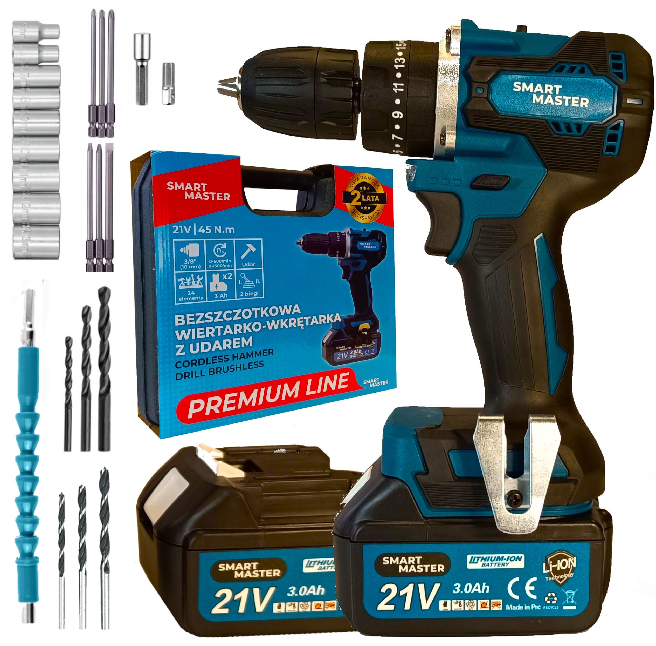 CORDLESS DRILL 3Ahx2 21V IMPACT BRUSHLESS PROMO-30%