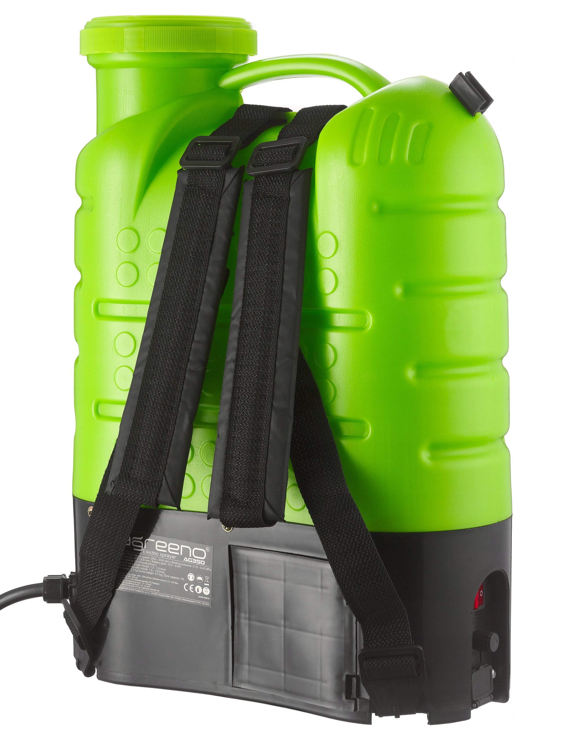 CORDLESS ELECTRIC PRESSURE BACKPACK SPRAYER 16L AG350 Power supply rechargeable battery
